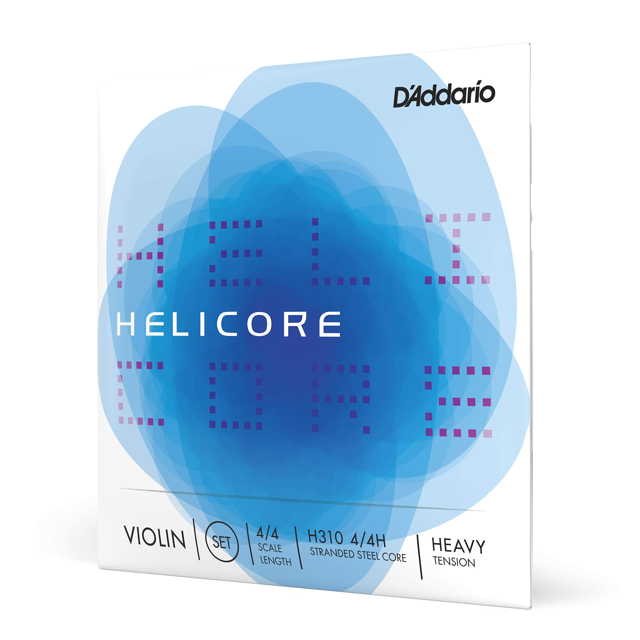 D'Addario Orchestral   Helicore 4/4 Size Violin Strings Set With Plain Steel E String   H310 4/4H   Full Set   Heavy Tension