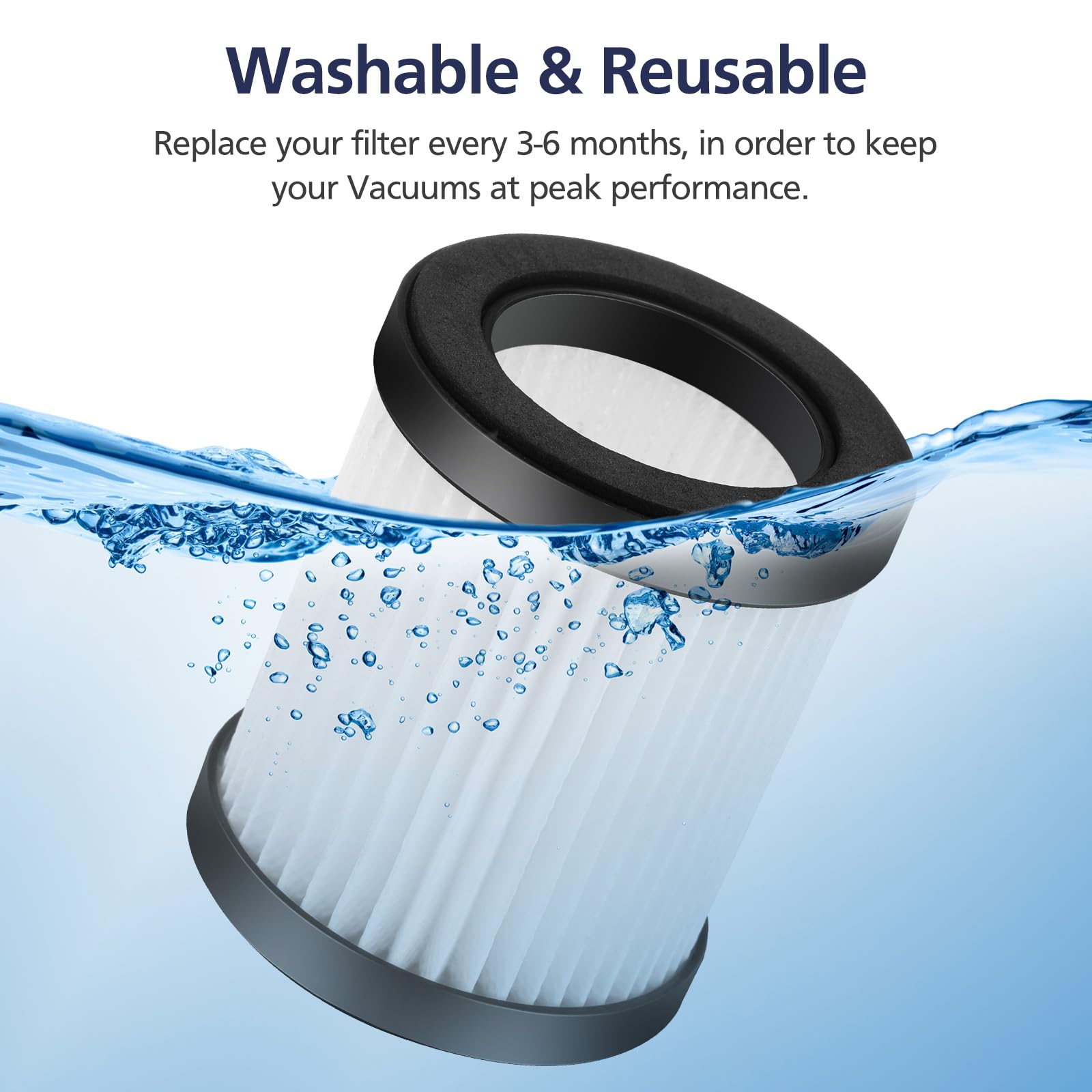 Xl 618A Flit Er Compatible With Moosoo Xl 618A And M8 Pro Cordless Vacuum, H13 True Hepa Filt Er, 6 Pack