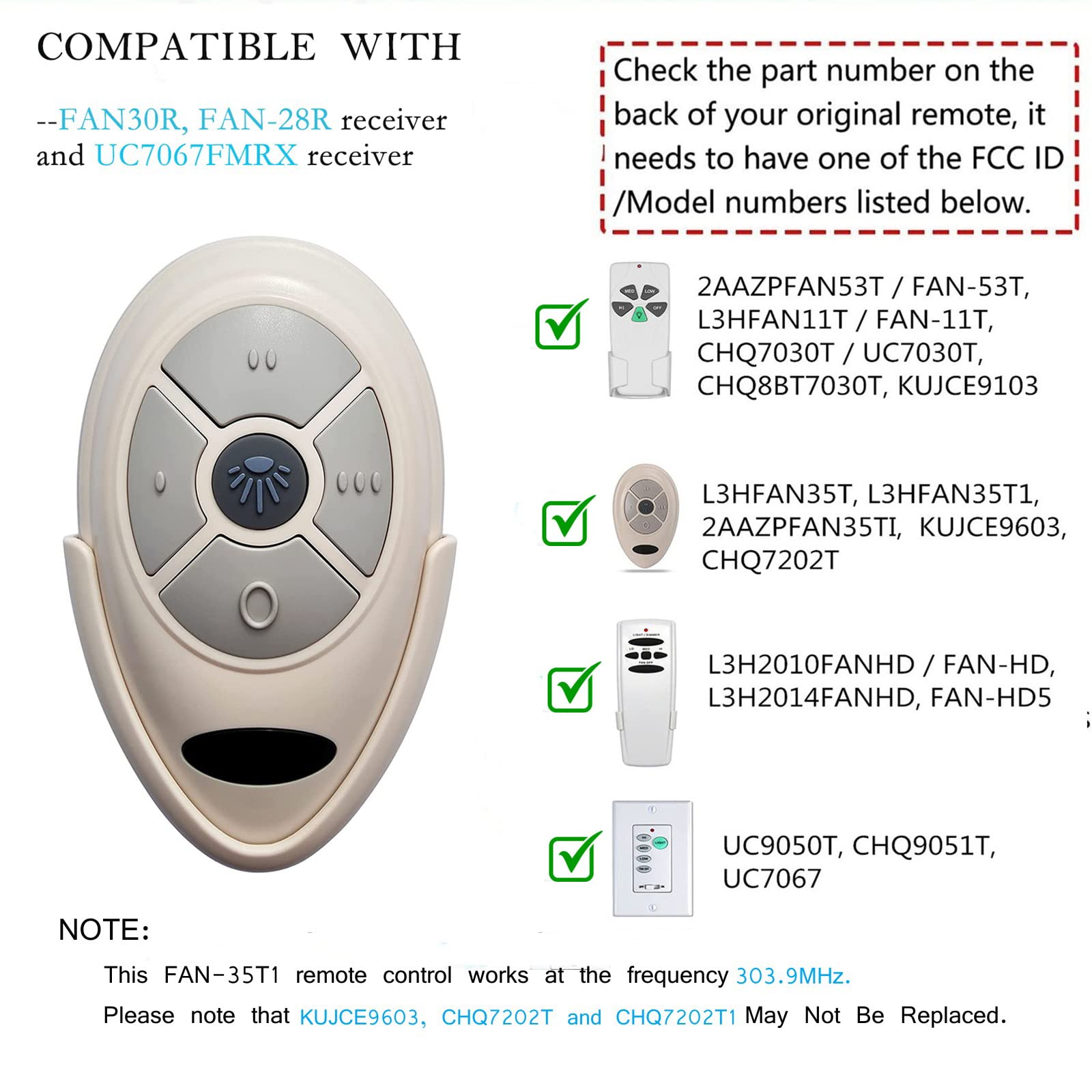 35T Ceiling Fan Remote Control Replacement For Allen Roth Harbor Breeze Hunter Fan35T1 L3Hfan35T1 Fan 35T Fan 11T L3Hfan35T 2Aaz