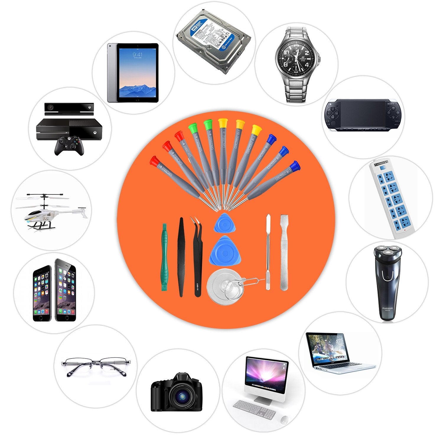 21Pcs Precision Screwdriver Set Magnetic,Gangzhibao Repair Tools Kit For Fix Phone/Iphone,Computer/Pc,Tablet/Pad,Watch,Ps4   Rep