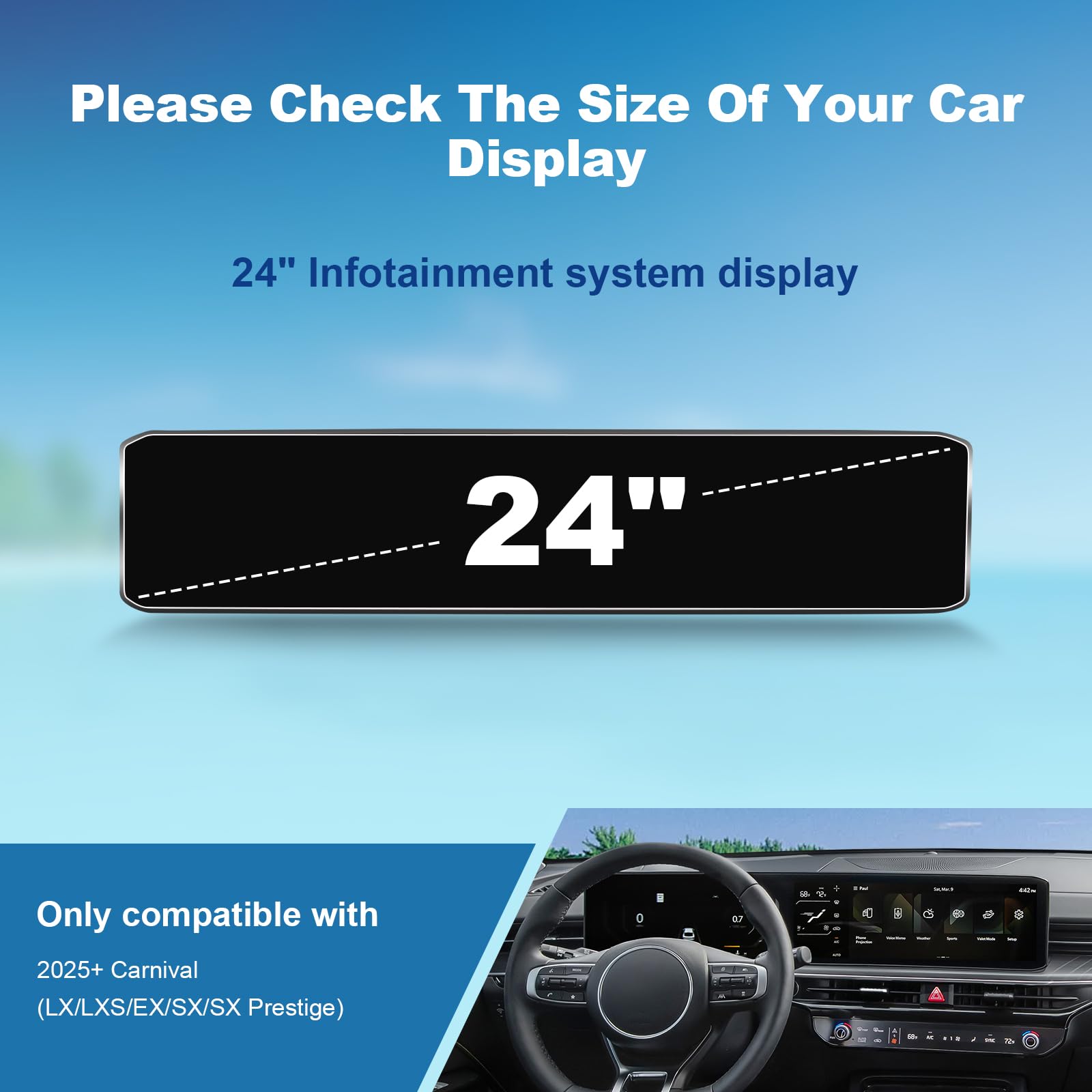 (2Pcs) 2025 Carnival Screen Protector For Kia Carnival (Lx/Lxs/Ex/Sx/Sx Prestige) 12.3 In. Dual Panoramic Displays, 2025 Carniva