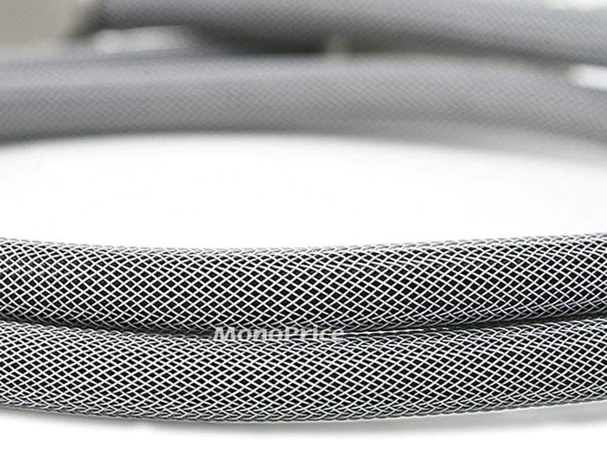 Monoprice 103448 Premium S/Pdif (Toslink) Digital Optical Audio Cable   Silver   75Ft | Heavy Duty Mesh Jacket, Metal Connector