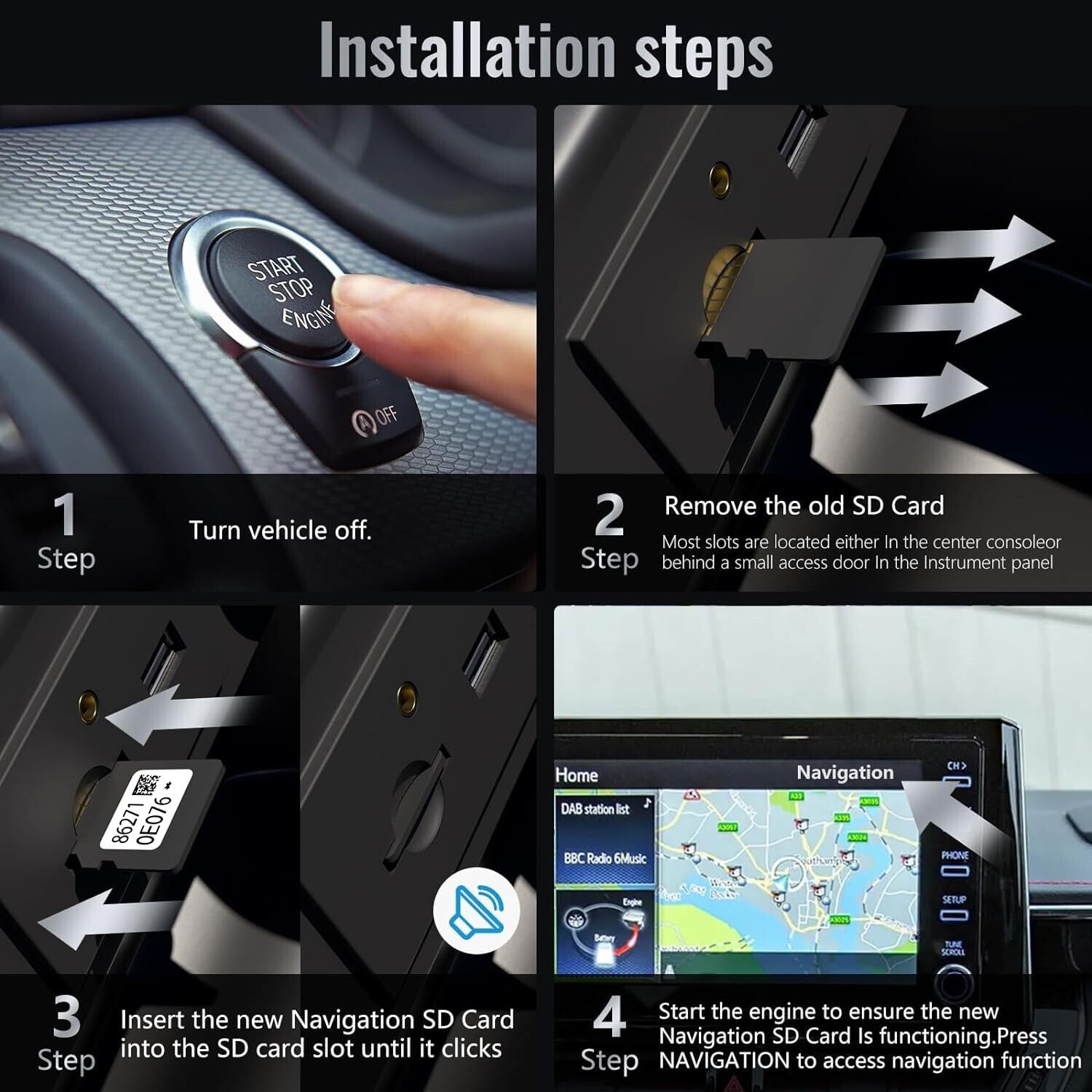 2024 Navigation Sd Card Compatible With Toyota 4 Runner Rav4 Camry Tundra Highlander Prius, Map Updated | Usa Canada Map | 86271
