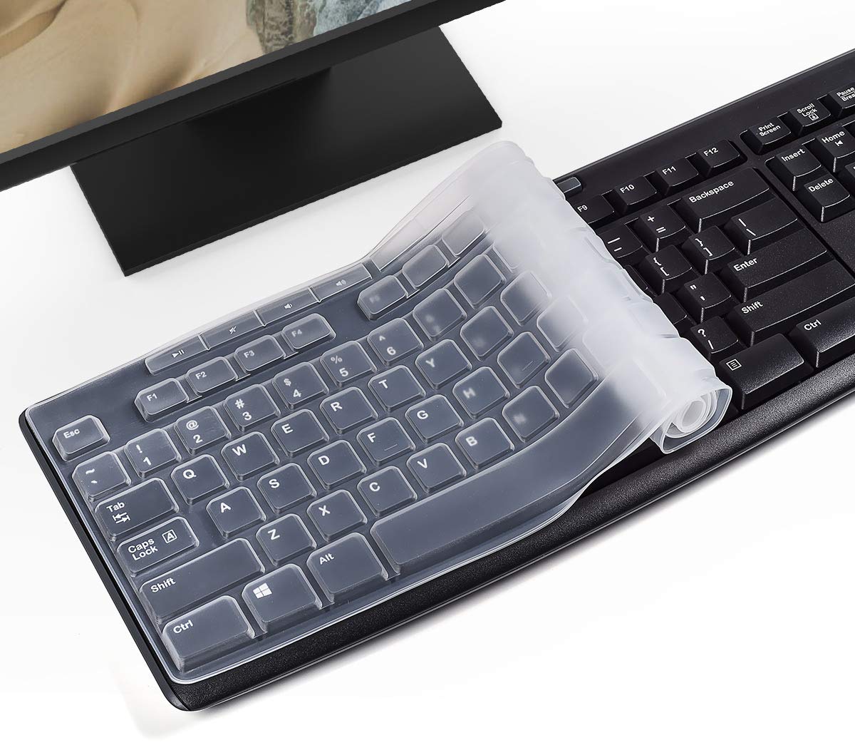 Casebuy Keyboard Cover Skin For Logitech Mk270 Mk295 Wireless Keyboard & Logitech K200 K260 K270 Mk200 Mk260 Keyboard (Clear)