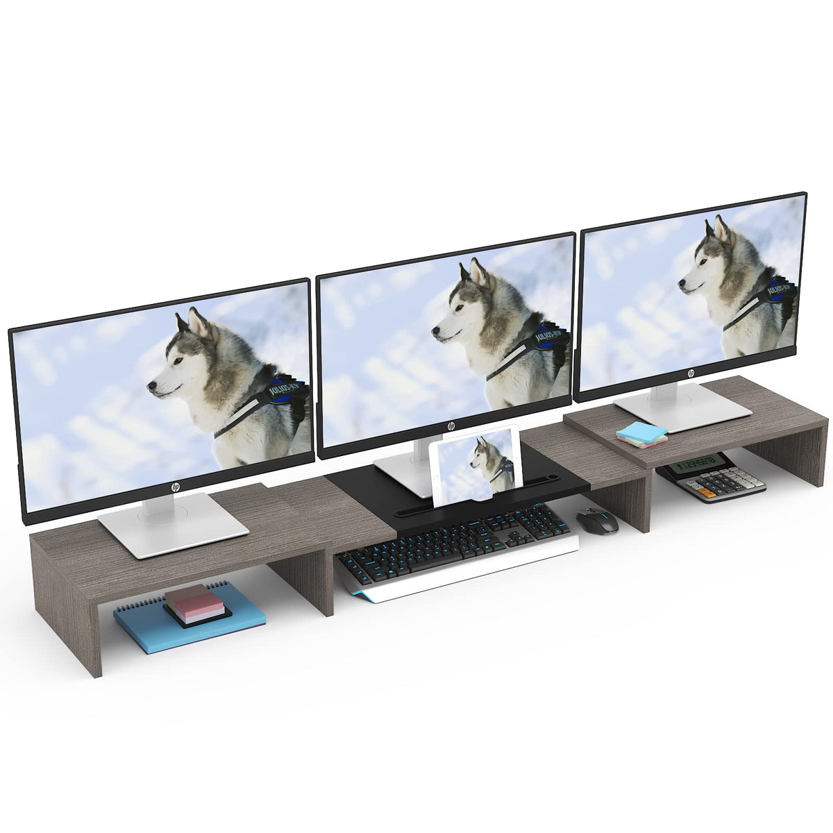 Extra Long Monitor WESTREE Grey Monitor Stand Riser 50.6