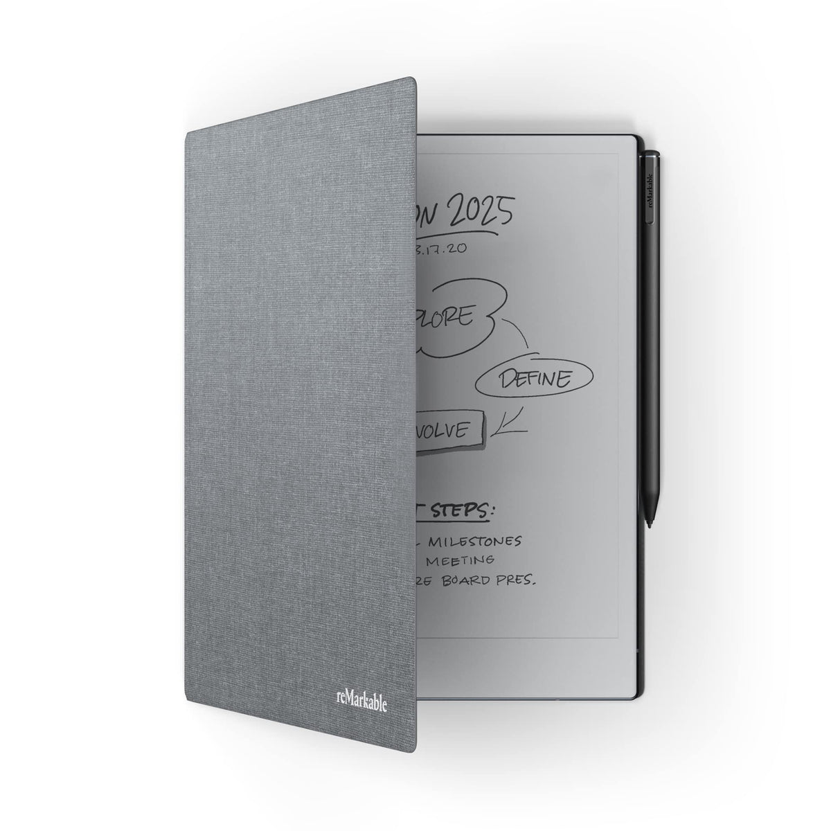 Remarkable Book Folio   Official 2 Folio | Slim, Protective Book Folio 2 In Grey Polymer Weave | Stylish Protection For Your 2 T