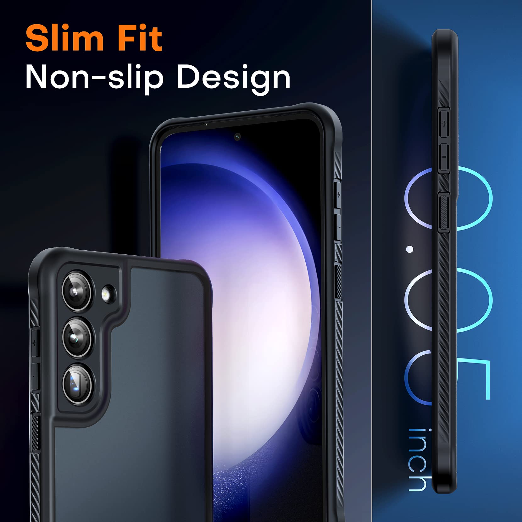 Tocol For Samsung Galaxy S23 Case, With 2 Pack Screen Protector [Upgraded Full Camera Protection] [Military Grade Drop Tested] T