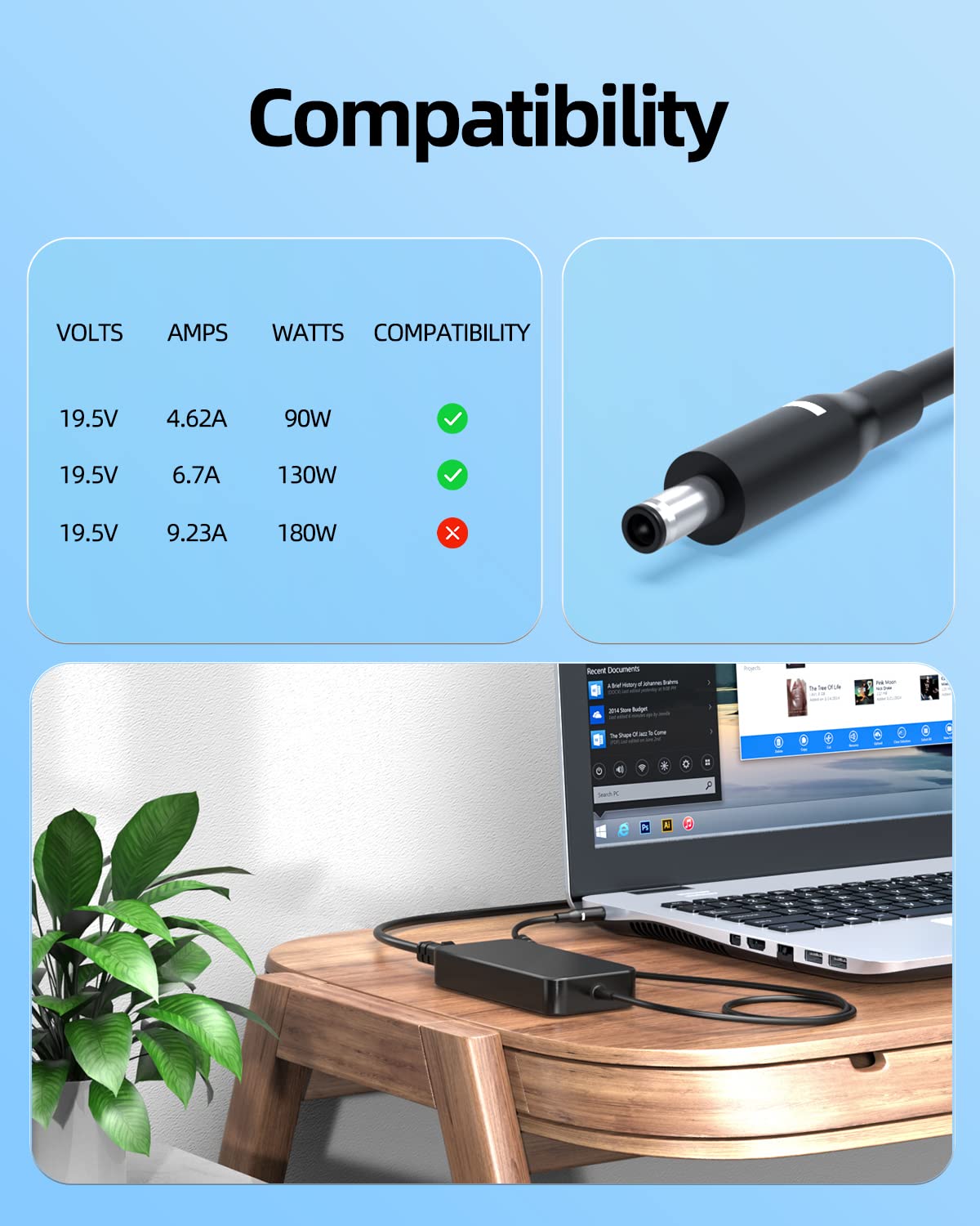 130W 90W Ac Charger Fit For Dell Inspiron 7706 2N1 7510 7610 Plus 7620 Vostro 7510 7620 P98F001 P117F003 P117F004 Laptop Power Supply Adapter Cord