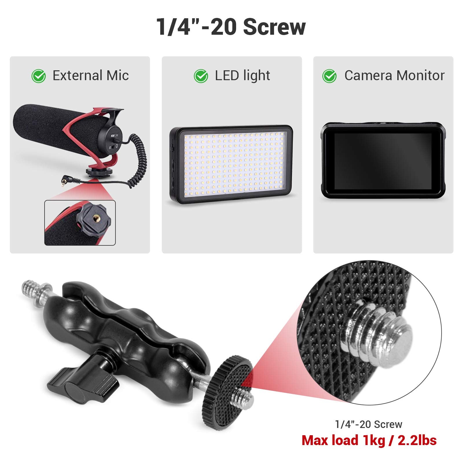 Smallrig Multi-Functional Ballhead Clamp Double Ball Adapter With Bottom Clamp - 2164