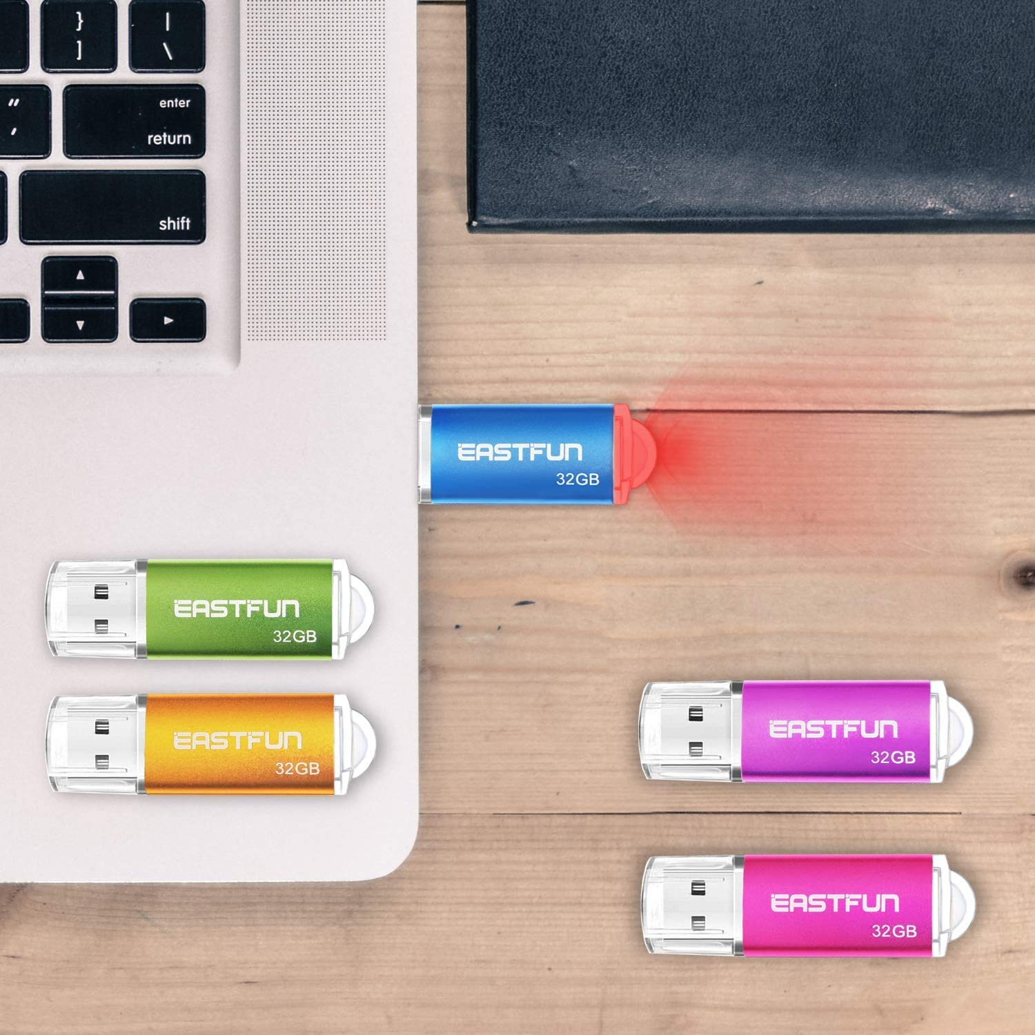 Eastfun 32Gb Usb 2.0 Flash Drive Memory Stick Thumb Drive Thumb Stick Pen Drive Jump Drive Zip Drive, 3 Pack (3X32Gb) Colors (Rose Blue Green)