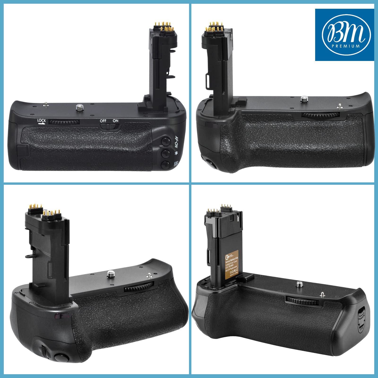 Battery Grip Kit For Canon Eos 70D, Eos 80D, Eos 90D Digital Slr Camera Includes Vertical Battery Grip Bg E14 Replacement + Qty