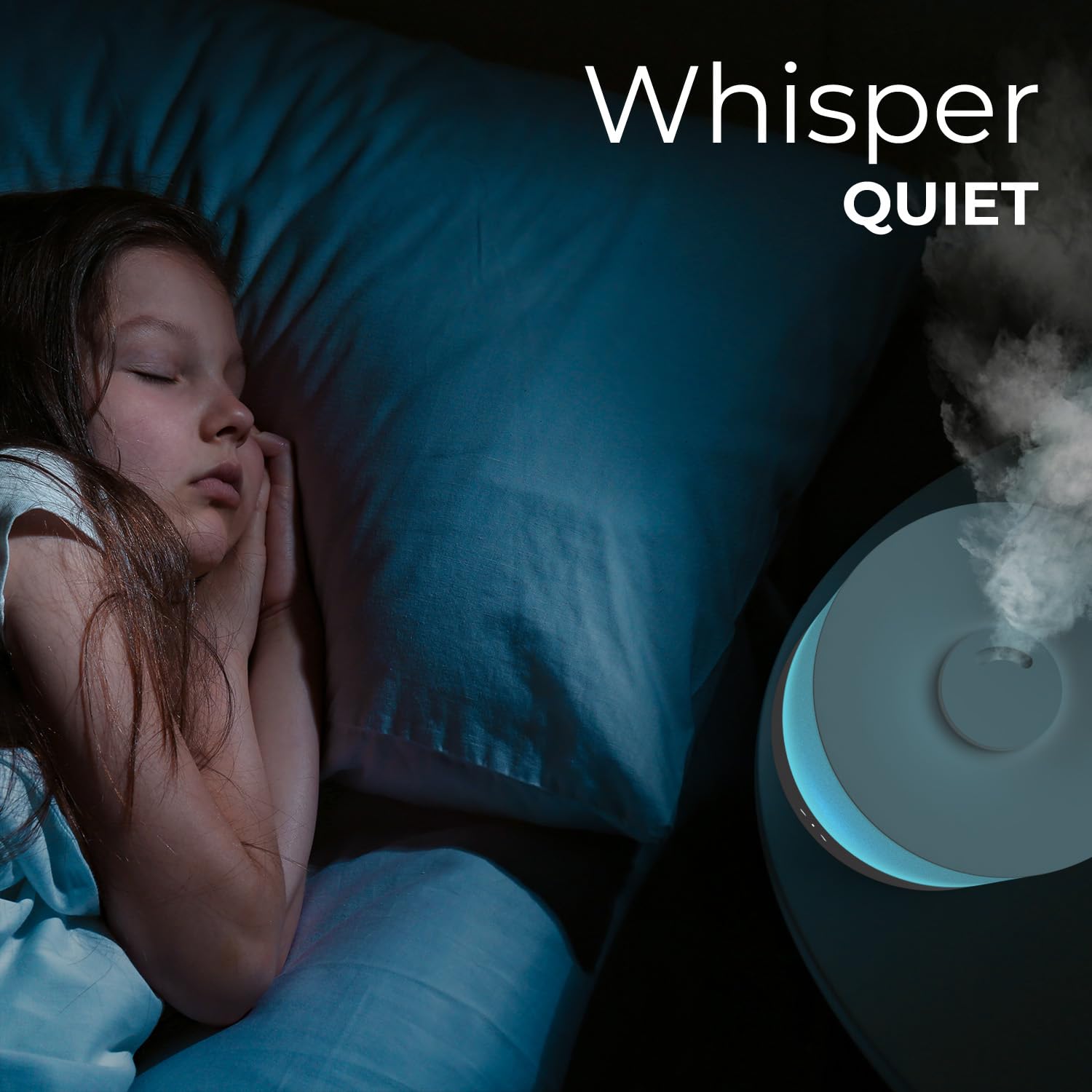 Everlasting Comfort 2.5L Top Fill Humidifiers For Bedroom, Quiet Ultrasonic Cool Mist Humidifier, Easy To Fill & Clean, Auto Shu