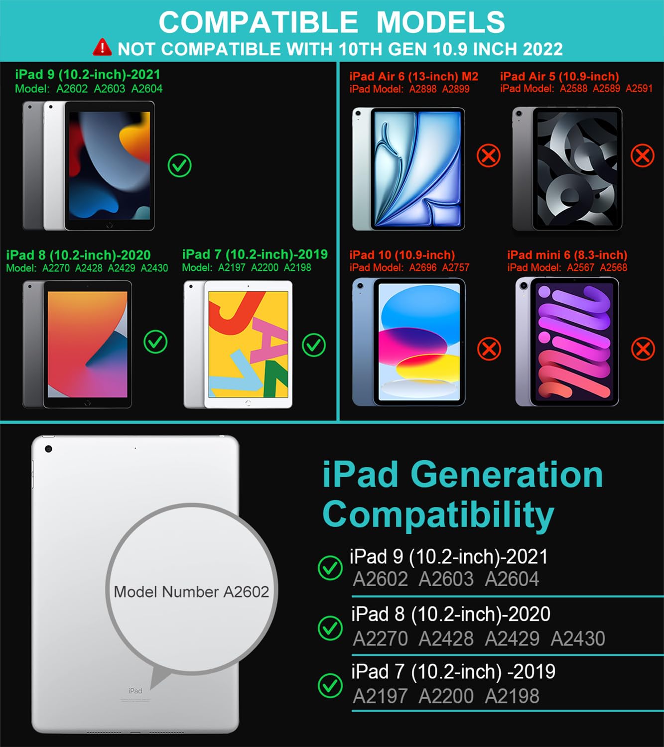 Arteck Ipad 9Th Gen 10.2 Inch 2021 Keyboard Case With Track Pad, Bluetooth Keyboard With Folio Full Protection Case And Touch Pa