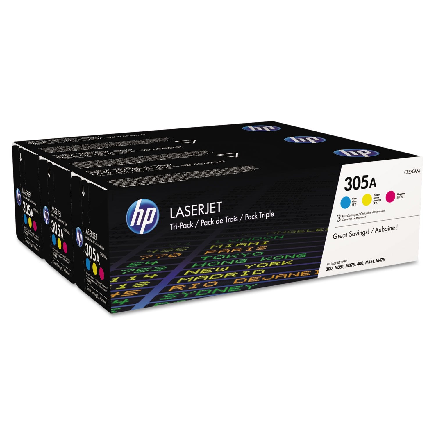 Hp 305A Cyan, Magenta, Yellow Toner Cartridges (3 Pack) | Works With Hp Laserjet Pro 300 M351, Laserjet Pro 300 Mfp M375, Laserj