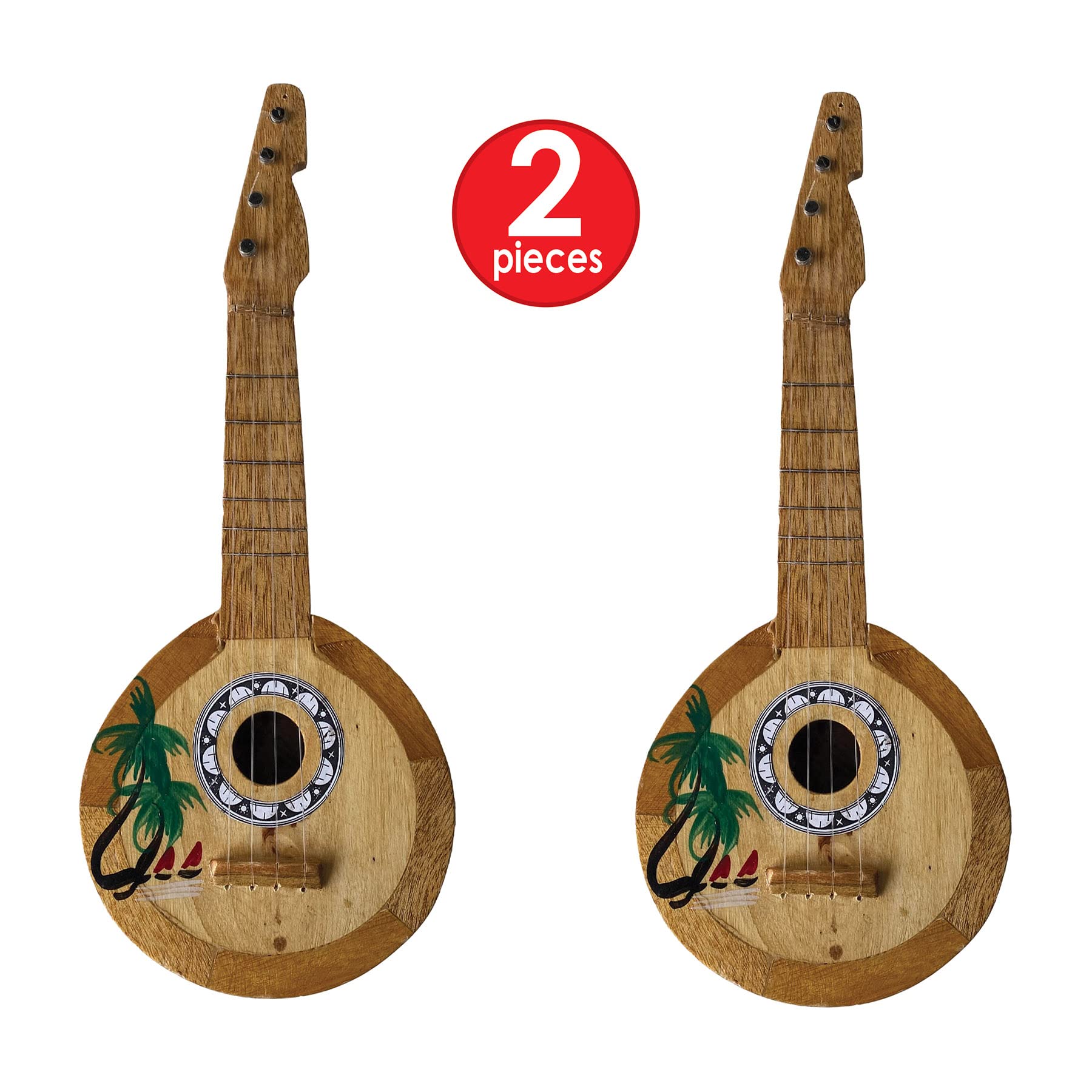 Coconut Ukulele 2 Piece Luau Party Supplies