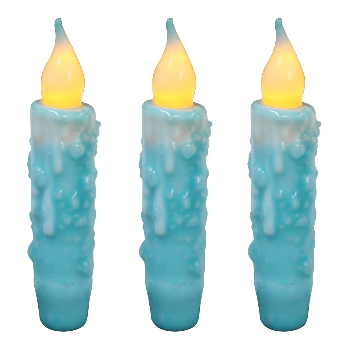 Cvhomedeco. Real Wax Hand Dipped Battery Operated Led Timer Taper Candles Rustic Primitive Flameless Lights Decor, 4-3/4 Inch, T