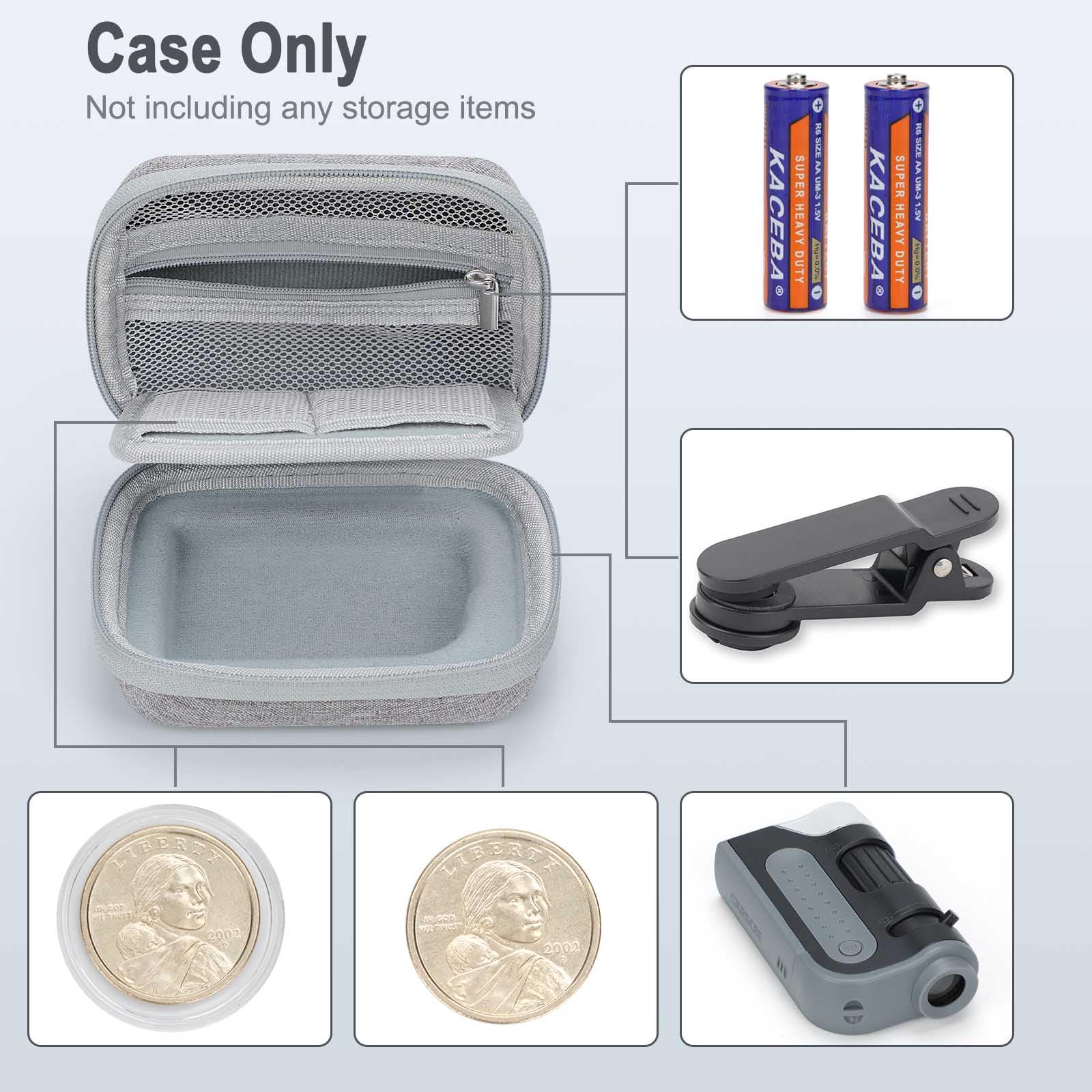 Microscope Case For Carson Microbrite Plus 60X 120X Led Lighted Pocket Microscope (Mm 300 And Mm 350) And For Bebang Lakwar 60X