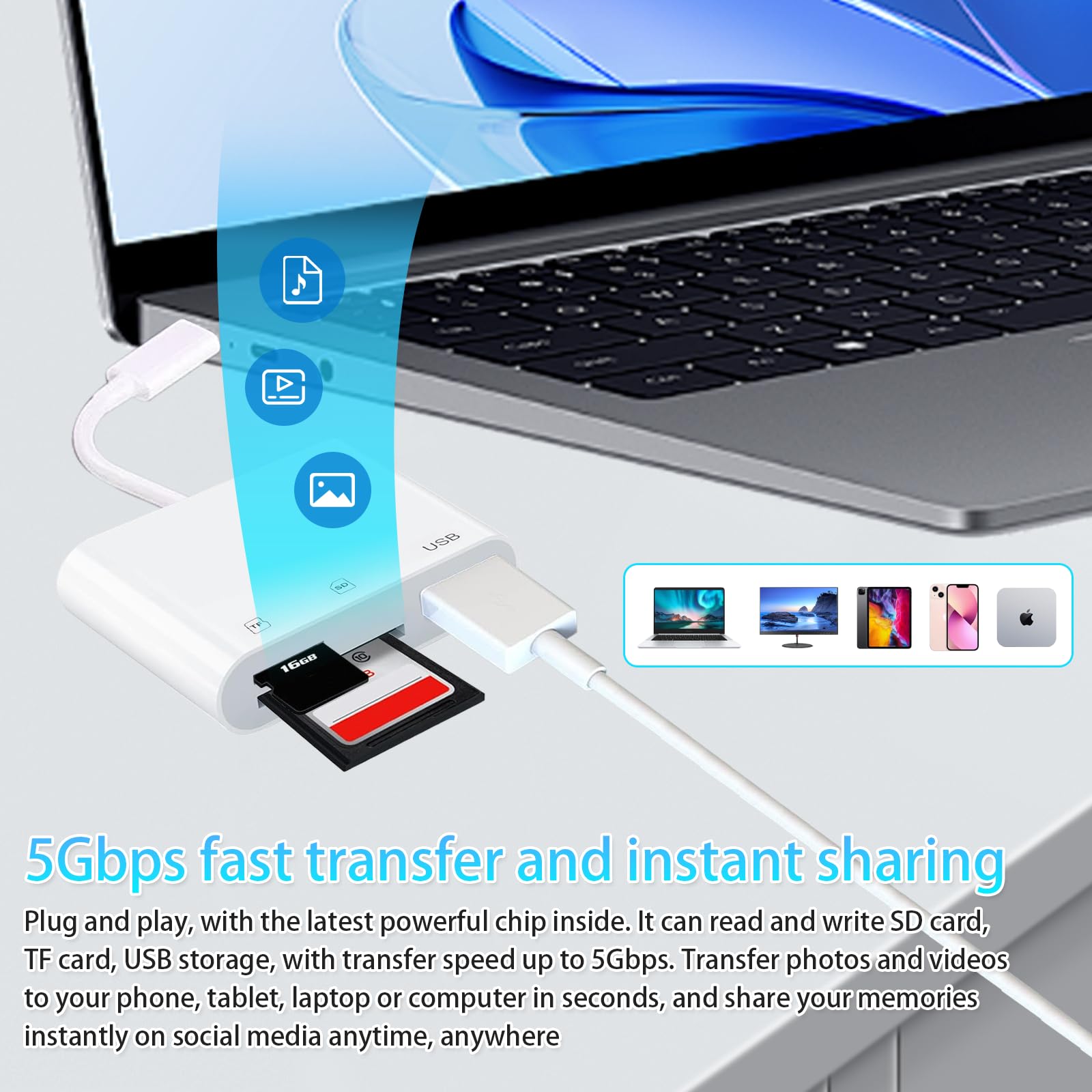 Sd Card Reader,Plug & Play For Phone And Windowshigh Speed Usb C To Sd Card Type C Memory Card Adapter For Imac, Ipad Pro Air Mi