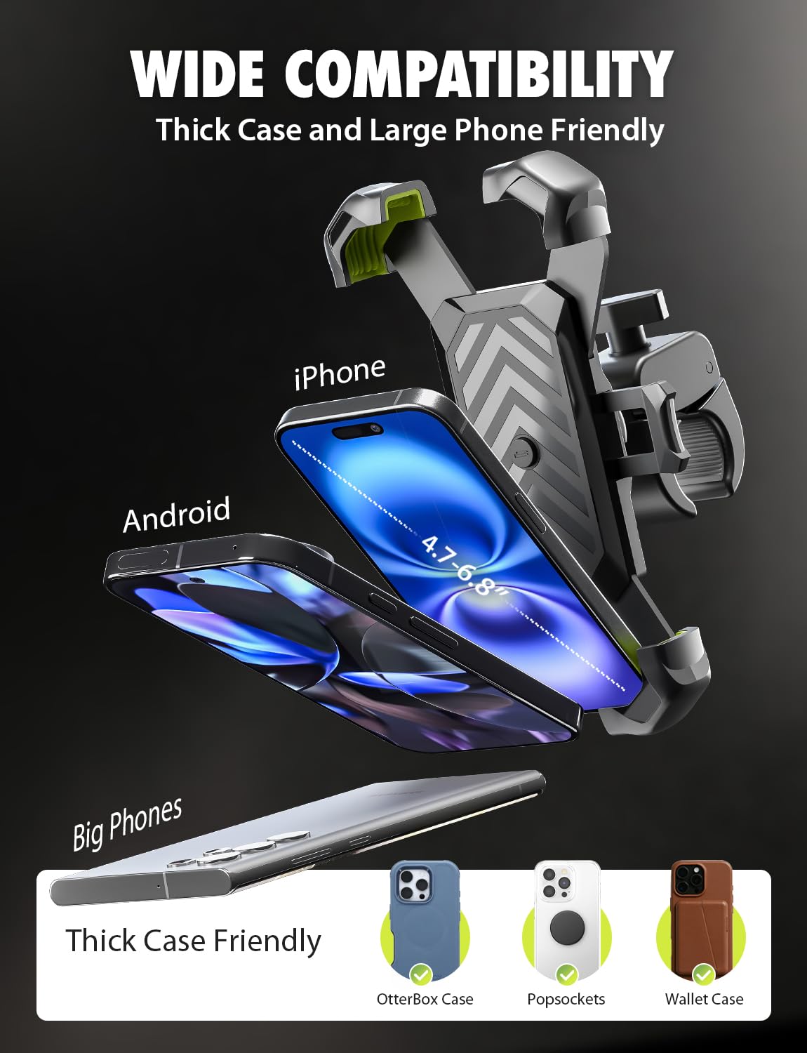 Bracketron Bike Phone Holder,[2025 Quick Release] Motorcycle Phone Mount,Phone Holder For Motorcycle Electric Bike,Scooter,Golf