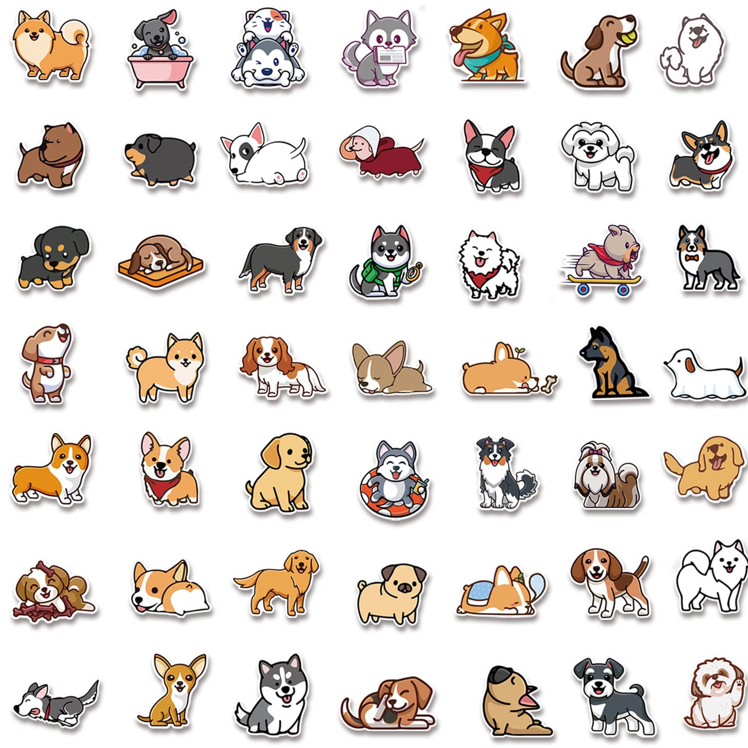 200 Pcs Cute Dog Stickers, Puppy Stickers Waterproof Vinyl Gifts For Laptop Guitar Water Bottle Luggage Bike Teens Adults Kids B