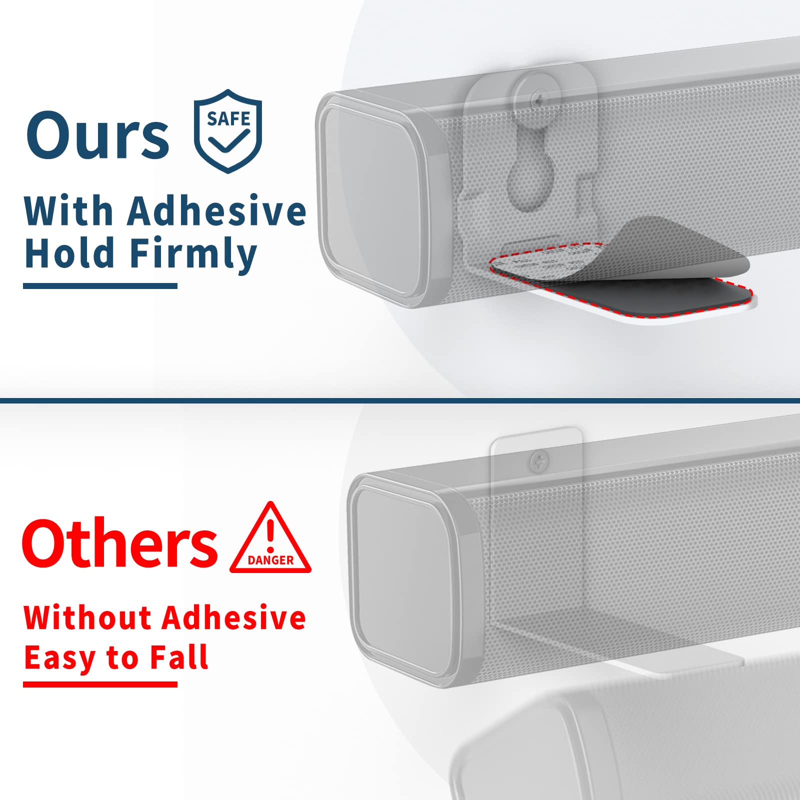 Notiela Universal Soundbar Mount Wall Mount Shelf For Samsung, Onn, Sony, Jbl, Vizio, Nakamichi, Lg, Roku And Most Of Sound Bars