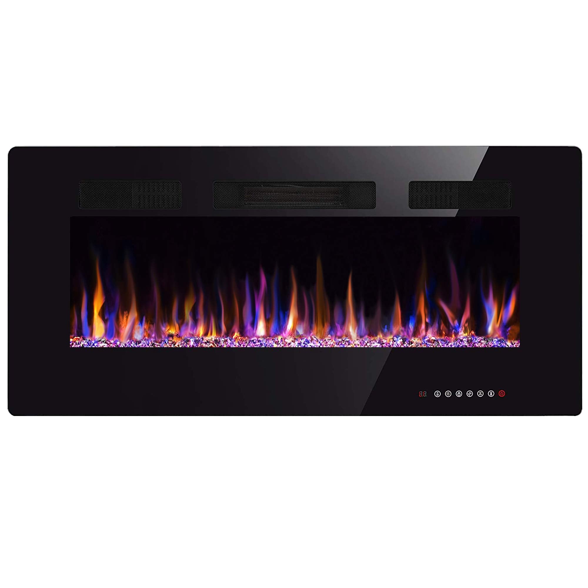 Xbeauty 30 Inch Wall Mounted Recessed Electric Fireplace Insert, Flush Mount Linear Fireplace, Ultra Thin Lightweight Led Firepl