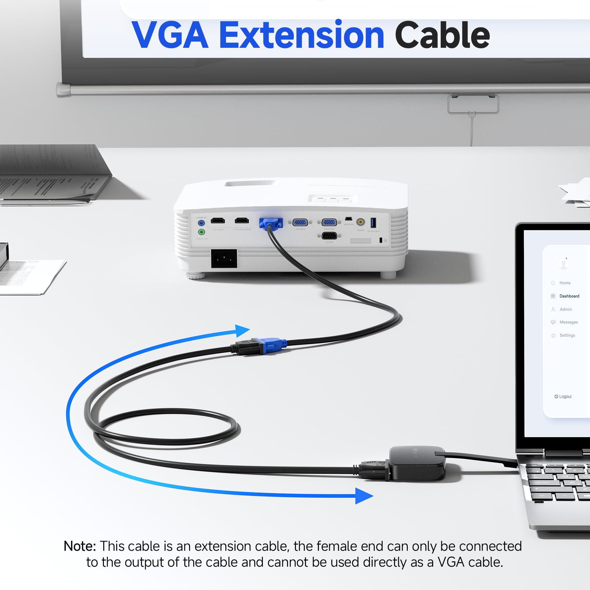 Cable Matters VGA Extension Cable (VGA Cable Male to Female)   10 Feet, Not Regular VGA Cable