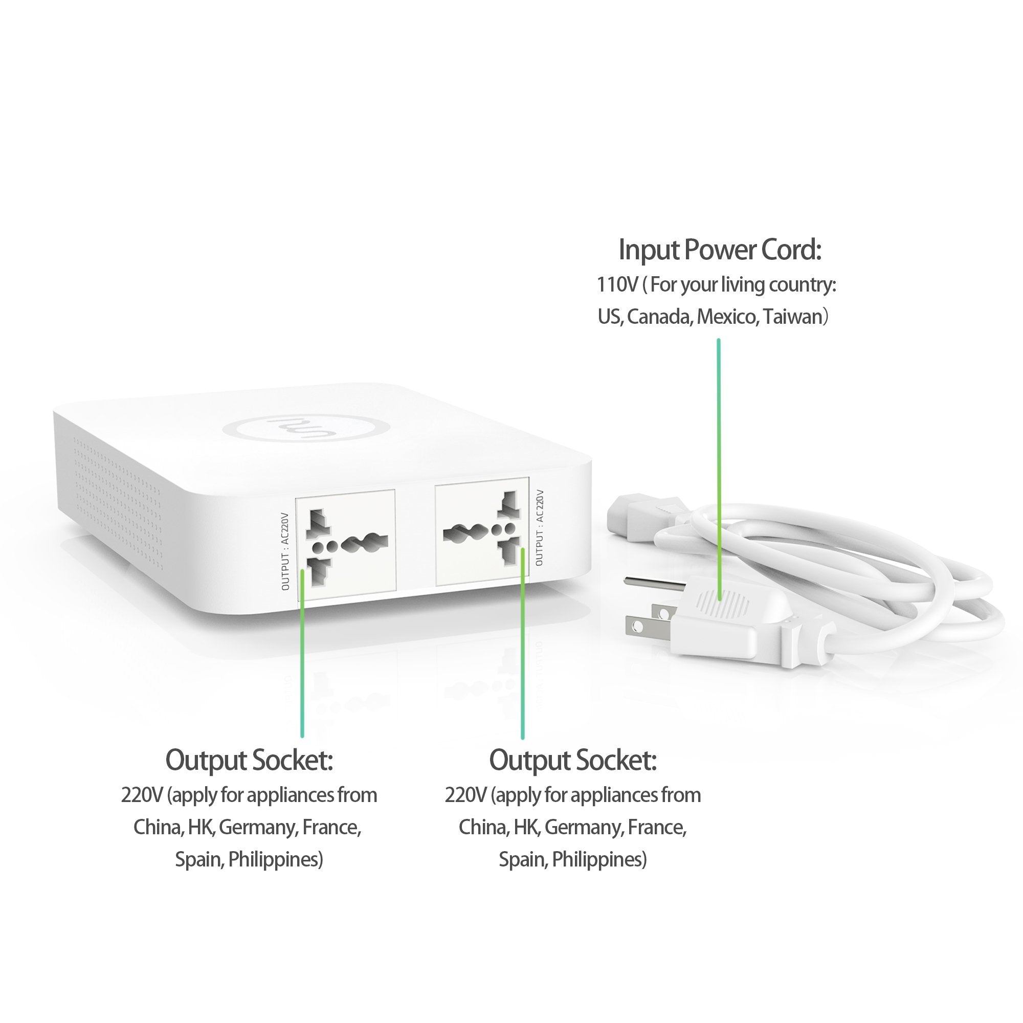 Umi 110V To 220V Step Up Voltage Converter 500W For Europe China Korea 220V 240V Appliances Use In Us Canada Mexico  Circuit Bre