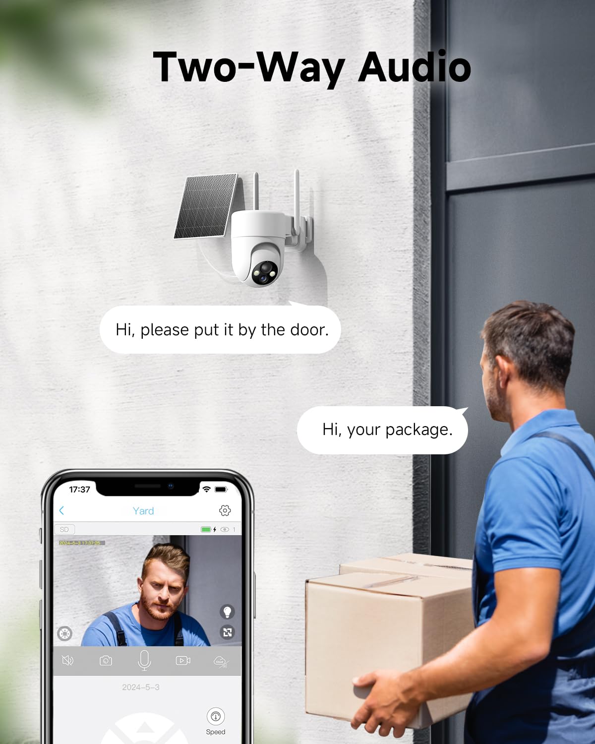 Oculview 2K Solar Security Cameras Wireless Outdoor, 2Pcs Outdoor Camera Wireless With 360 View, Cameras For Home Security With