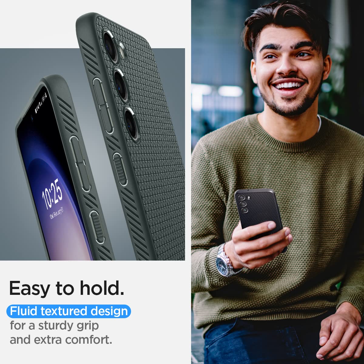 Spigen Liquid Air Designed For Galaxy S23 Plus Case (2023) [Military-Grade Protection] - Abyss Green