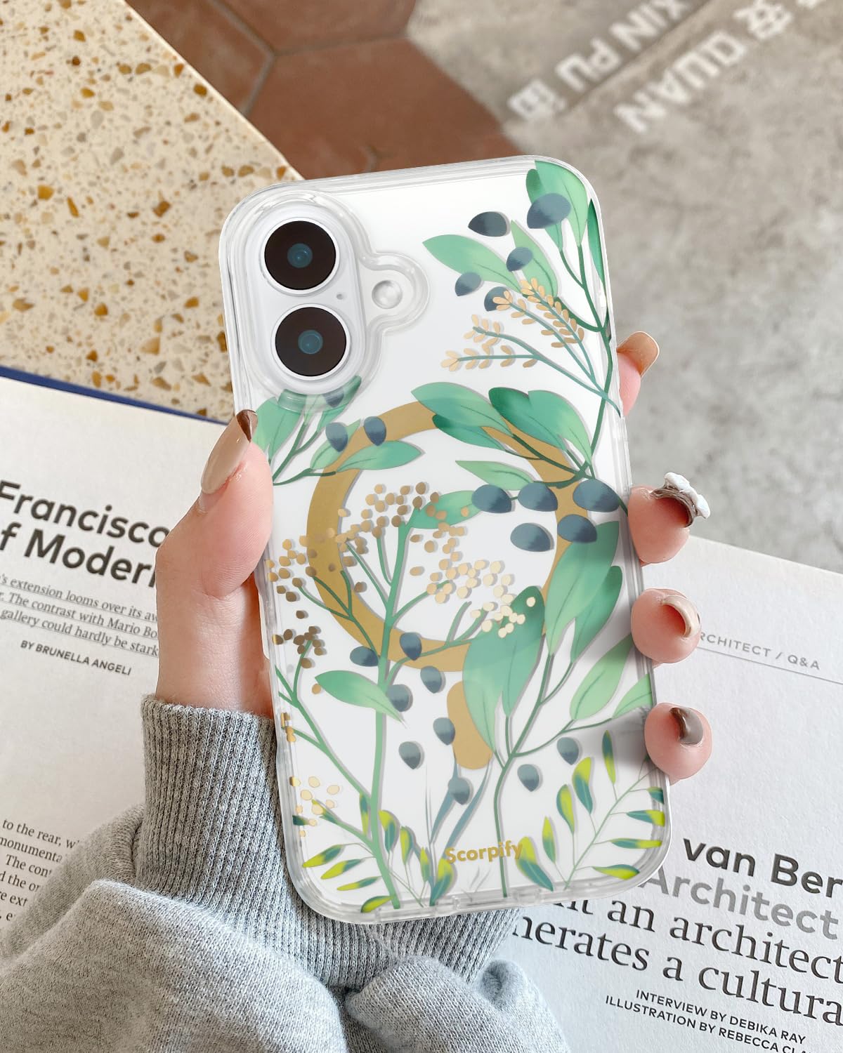 Scorpify For Iphone 16 Plus Case [Compatible With Magsafe] With Summer Meadow Floral Design, Cute Clear Flower Magnetic Phone Co