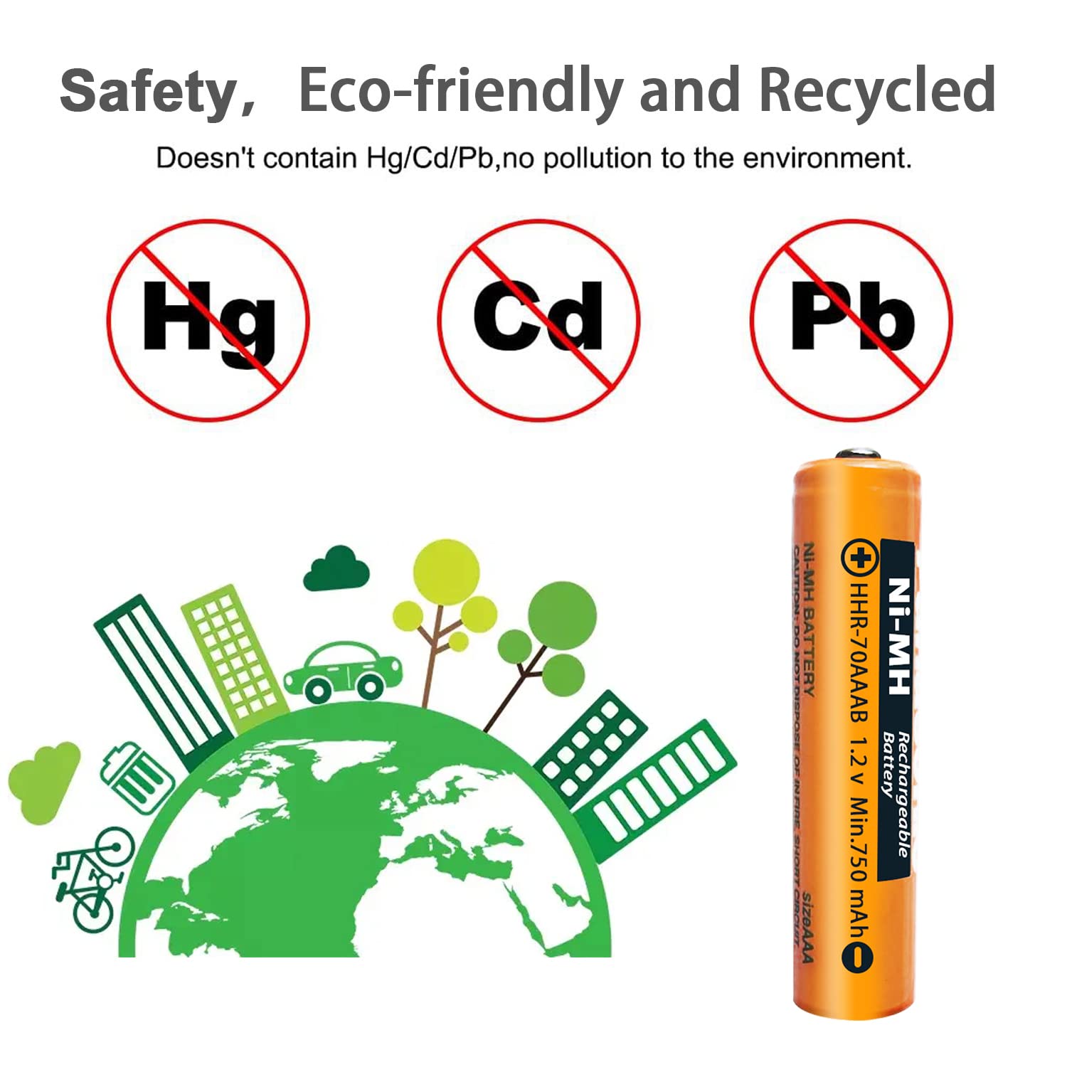 Zzwjbcyle 8 Pack Ni Mh Aaa Rechargeable Battery For 1.2V 750Mah Hhr 70Aaab Aaa Batteries For Panasonic Cordless Phones, Remote C