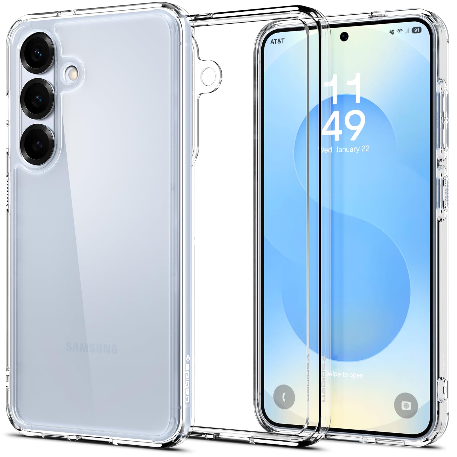 Spigen Ultra Hybrid Designed for Galaxy S25 Plus Case (2025) [Anti-Yellowing], [Military-Grade Protection] - Crystal Clear