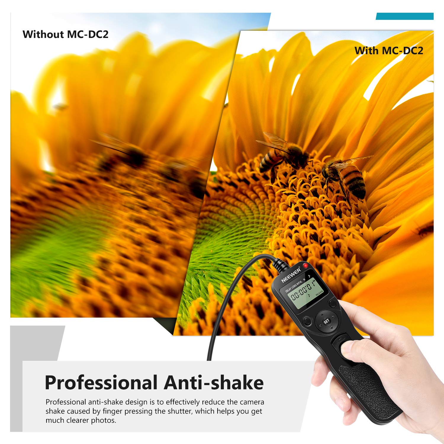 Neewer Digital Timer Remote Shutter Release Trigger(Replacement For Mc Dc2)For Nikon D90 D600 D610 D3100 D3200 D3300 D5000 D5100