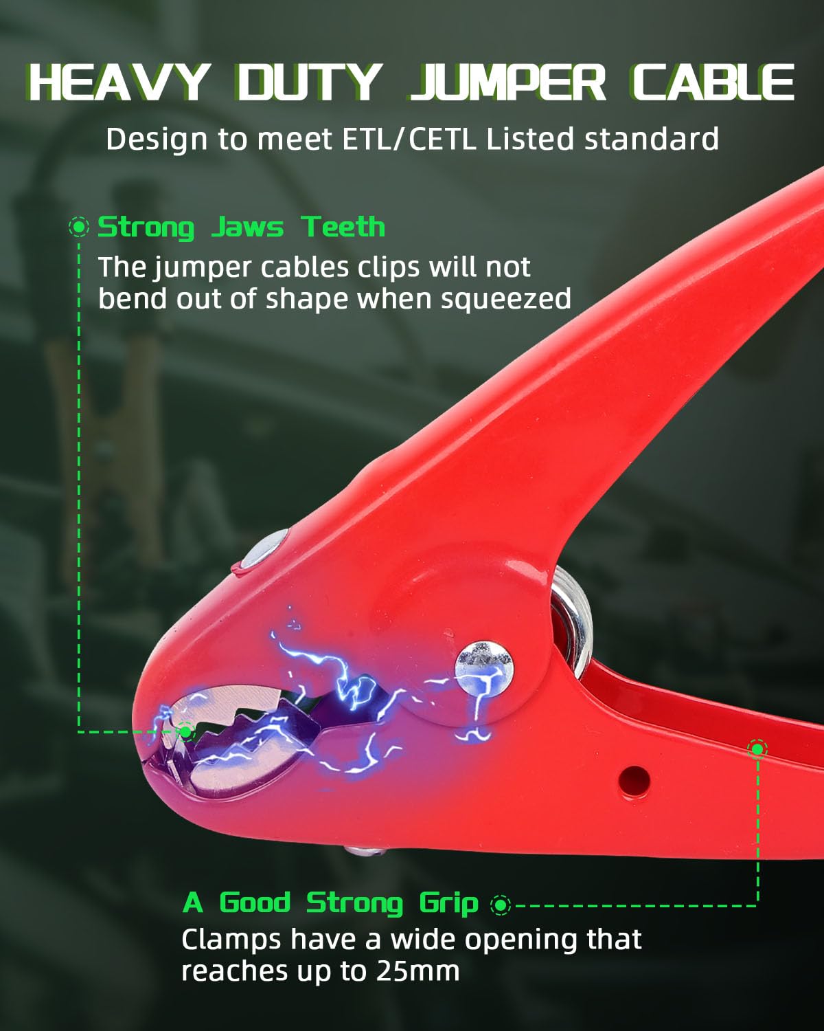 Scitoo Jumper Cable Clamps 2Pcs Heavy Duty Insulated Parrot Clips Jumper Clamp, Replacement Booster Cable With 600 Amp Rating Pa