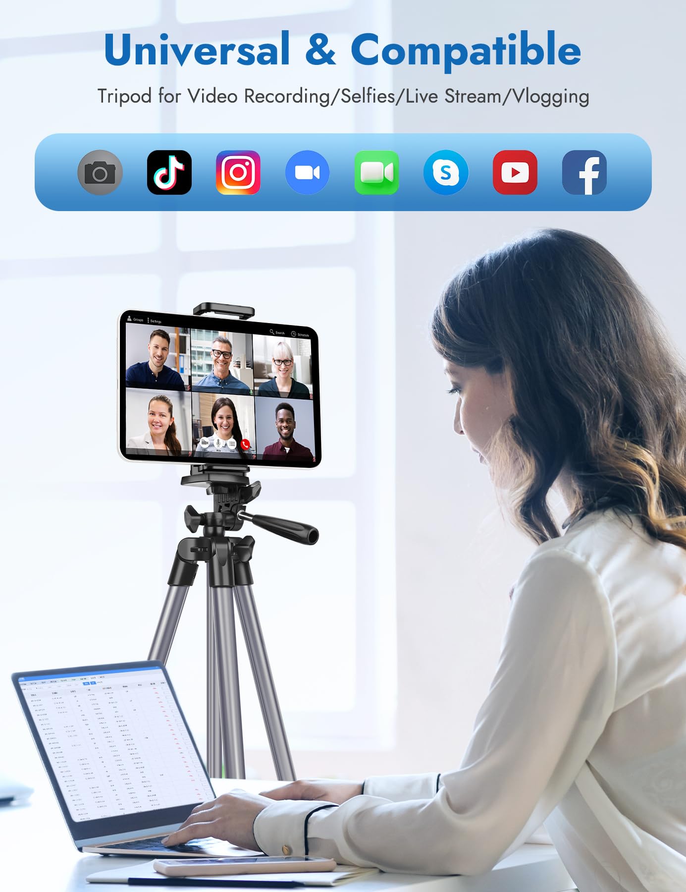 67'' Tripods Camera Tripod, Remote Control Travel Tripod For Video Recording Vlog Photo Tripods, Travel Phone Tablet Tripod With