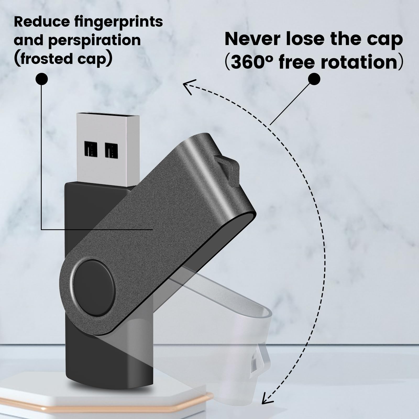 Eastbull Flash Drive Bulk 64Gb Usb 10 Pack With Lanyards Usb 2.0 Thumb Drive Bulk Memory Stick Swivel Pen Drive For Storage And