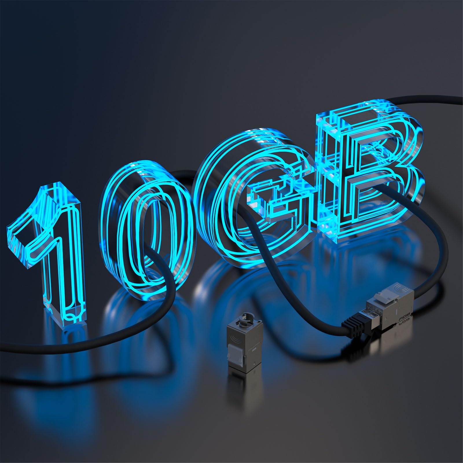 Fgb 10Gbps Cat6A Shielded Keystone Jacks With Integrated Shutter, Toolless Modular Jacks, 25 Pack