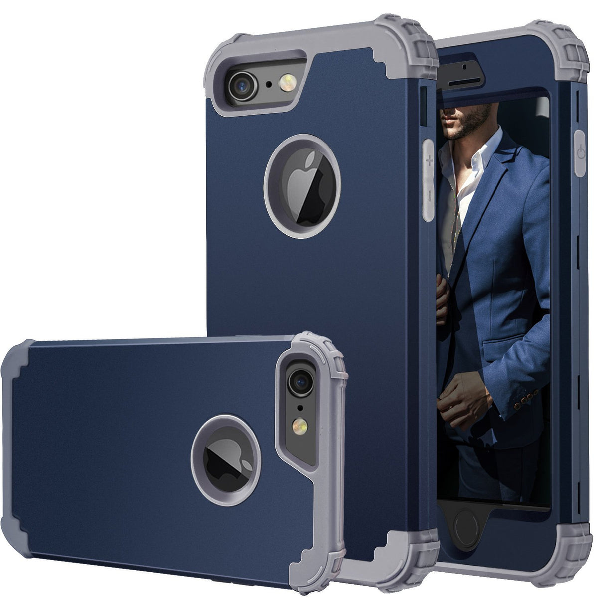 Fingic Iphone 6 Case,Iphone 6S Case, Full Body Cover 3 In 1 Hybrid Hard Pc & Soft Silicone Heavy Duty Rugged Bumper Shockproof P