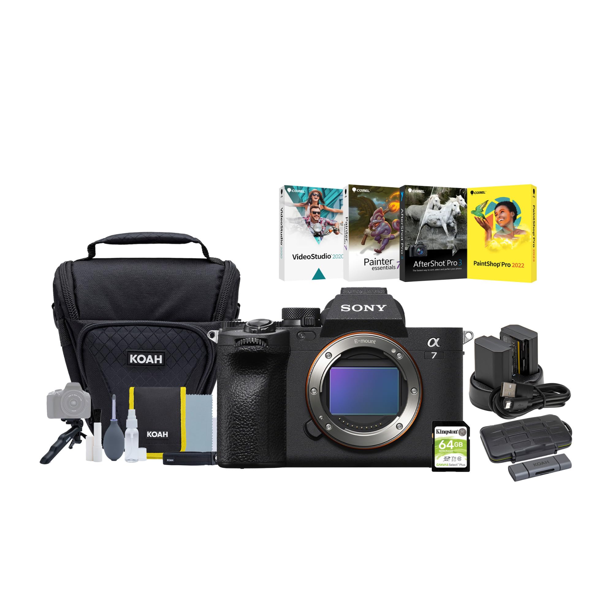 Sony Alpha 7 IV Full-Frame Mirrorless Interchangeable Lens Camera (Body Only) Bundle with Battery and Dual Charger (2-Pack), Cam