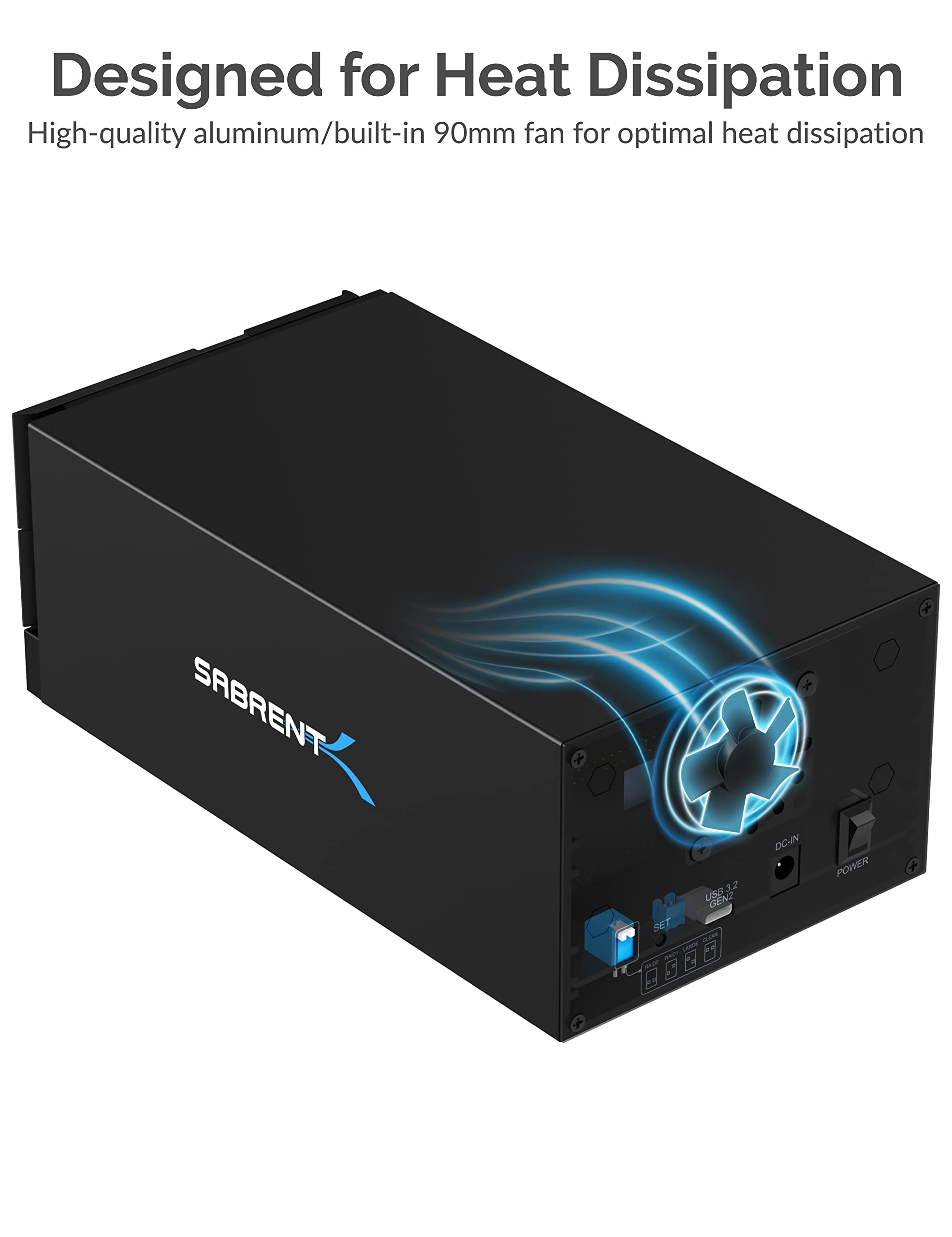 Sabrent Usb Type C To Dual 3.5    Sata And Raid Docking Station With Cfast/Sd Card Readers And Usb Type A Port (Ds-2Bcr)