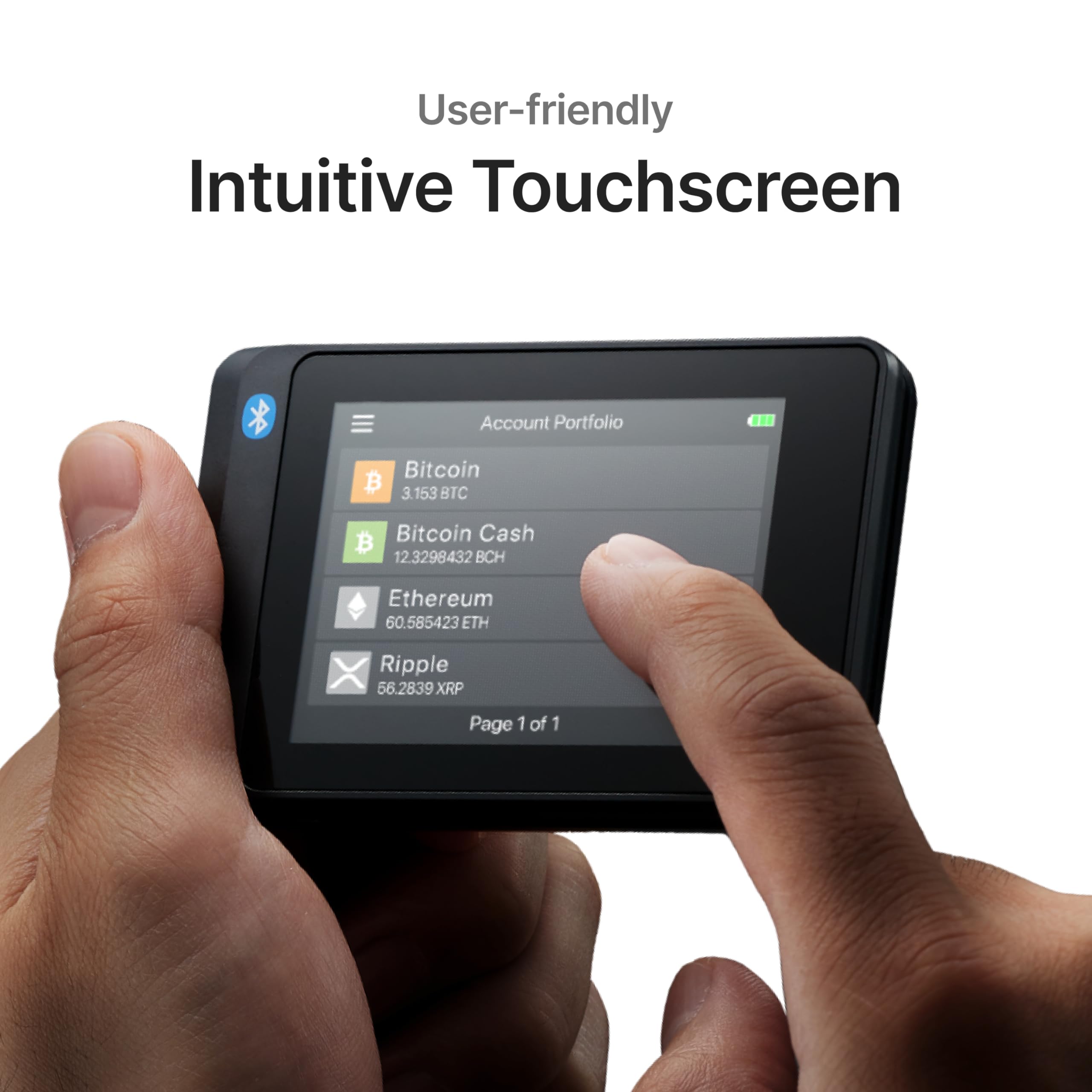 Secux W20 Crypto Wallet With Intuitive Touchscreen, Hardware Wallet With Bluetooth, Easy To Manage Bitcoin, Ethereum, Nfts, Toke