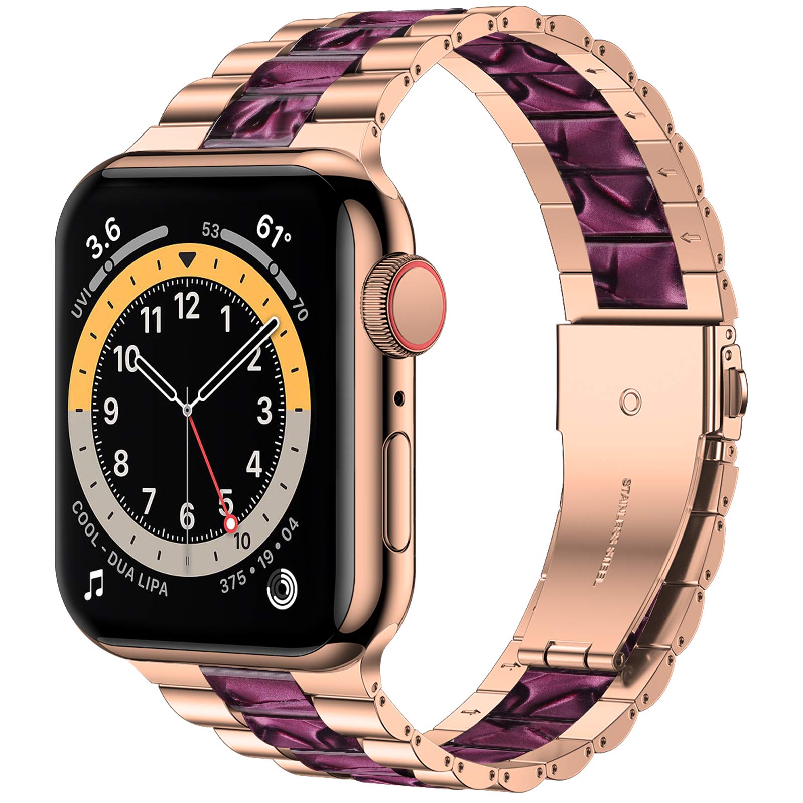 Iiteeology Compatible With Apple Watch Band 49Mm 45Mm 44Mm 42Mm, Light Resin With Stainless Steel
