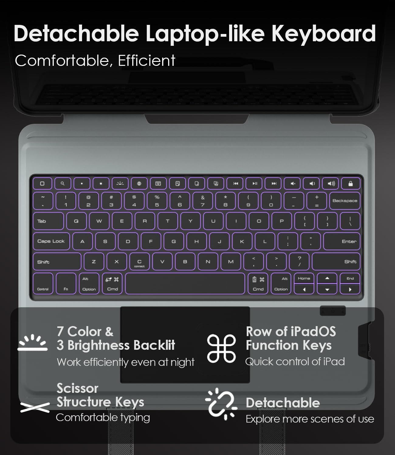 Nillkin Carry Go Keyboard Case For Ipad Pro 12.9 (3Rd/4Th/5Th/6Th Gen) With Handle, Ipad Air 13 Inch(M2) Rugged Case With Detach