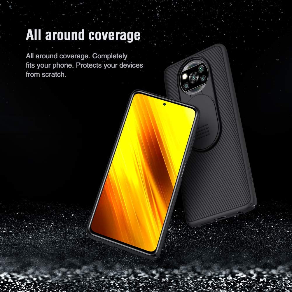 Wvozwwo For Xiaomi Poco X3 Nfc Case, Nilkkin Camshield Pro Slim Case Protective Cover Case With Camera Protector Hard Pc And Tpu
