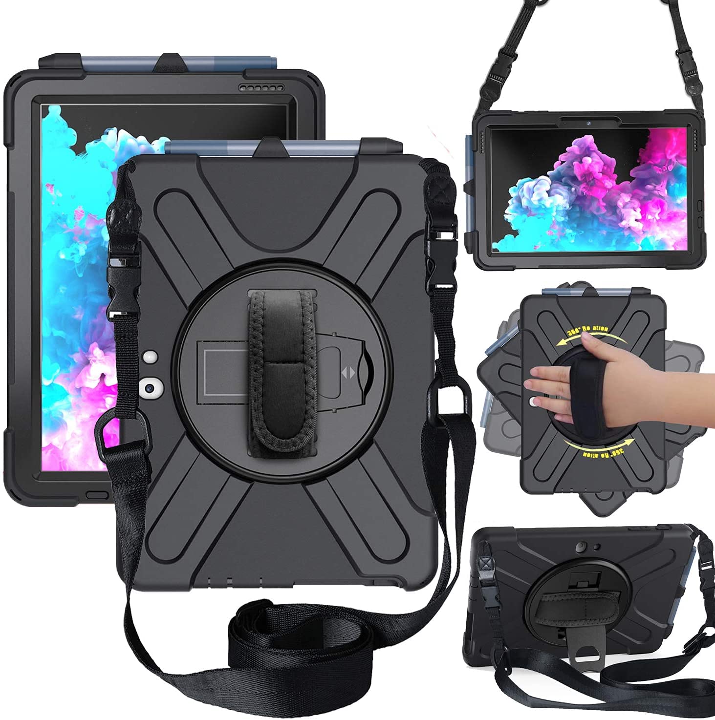 Dreamerx Microsoft Surface Go 4/ Surface Go 3/ Surface Go 2 10.5''/ Surface Go 10 Inch Case, Heavy Duty Rugged Shockproof Kids F