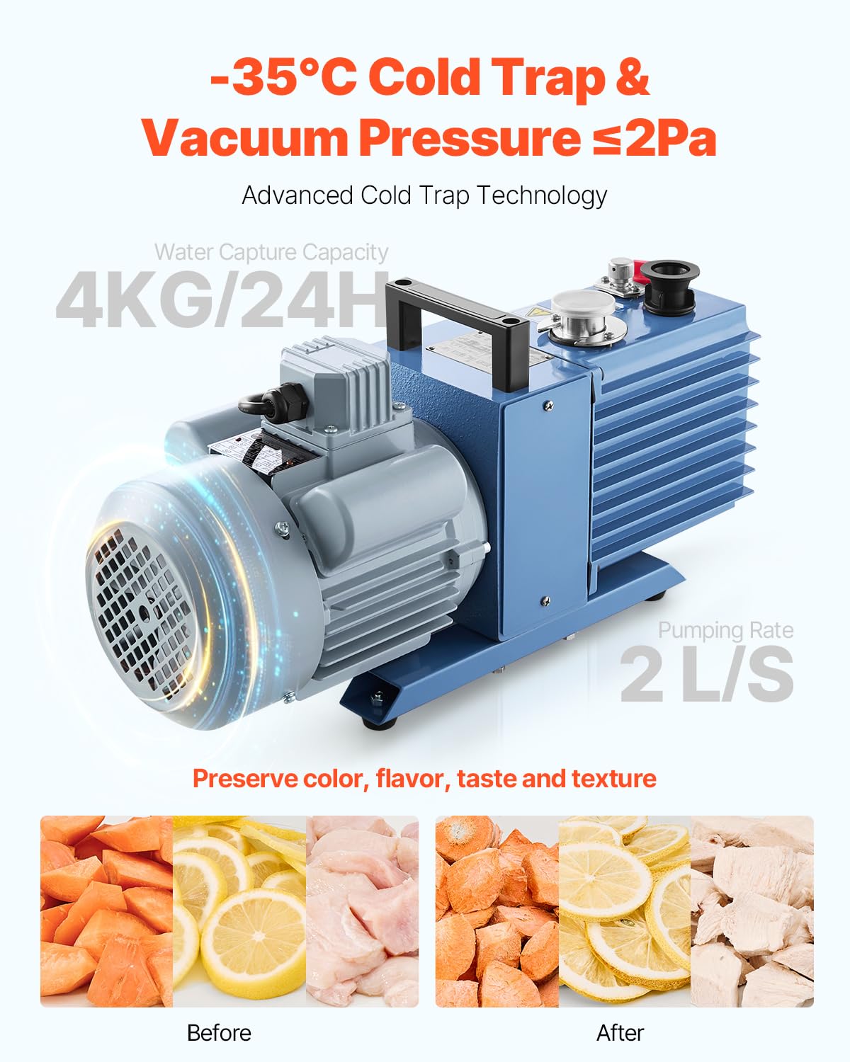 Vevor Vacuum Freeze Dryer Machine, 8.8-13.2 Lbs/Batch Food Freeze Drying Machine With 4-Layer Trays, Vacuum Pump, Adjustable Tim