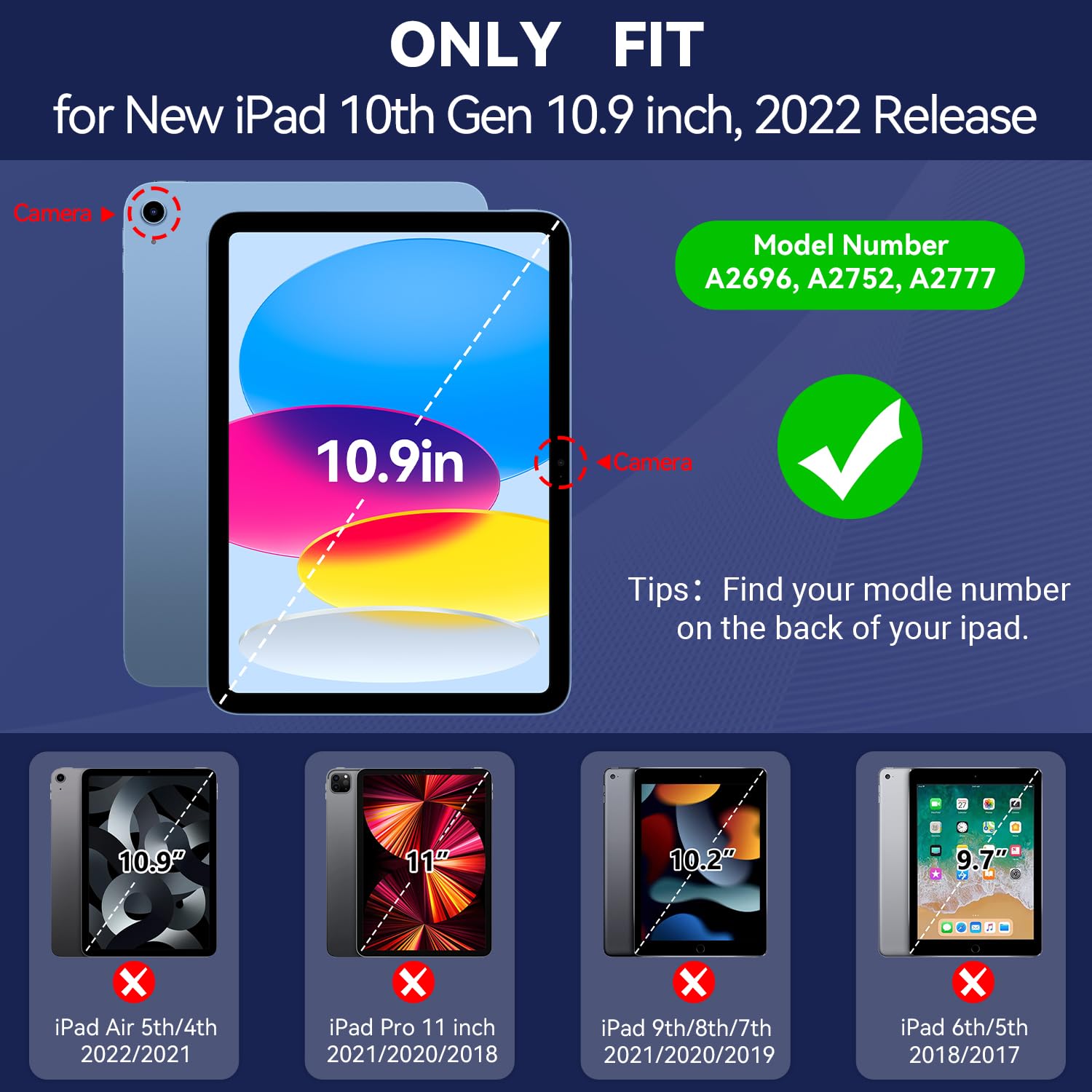 Case For Ipad 10Th Generation 10.9 Inch 2022, Ipad Case 10Th Generation With Pencil Holder/Built In Stand, Shockproof Rugged Pro