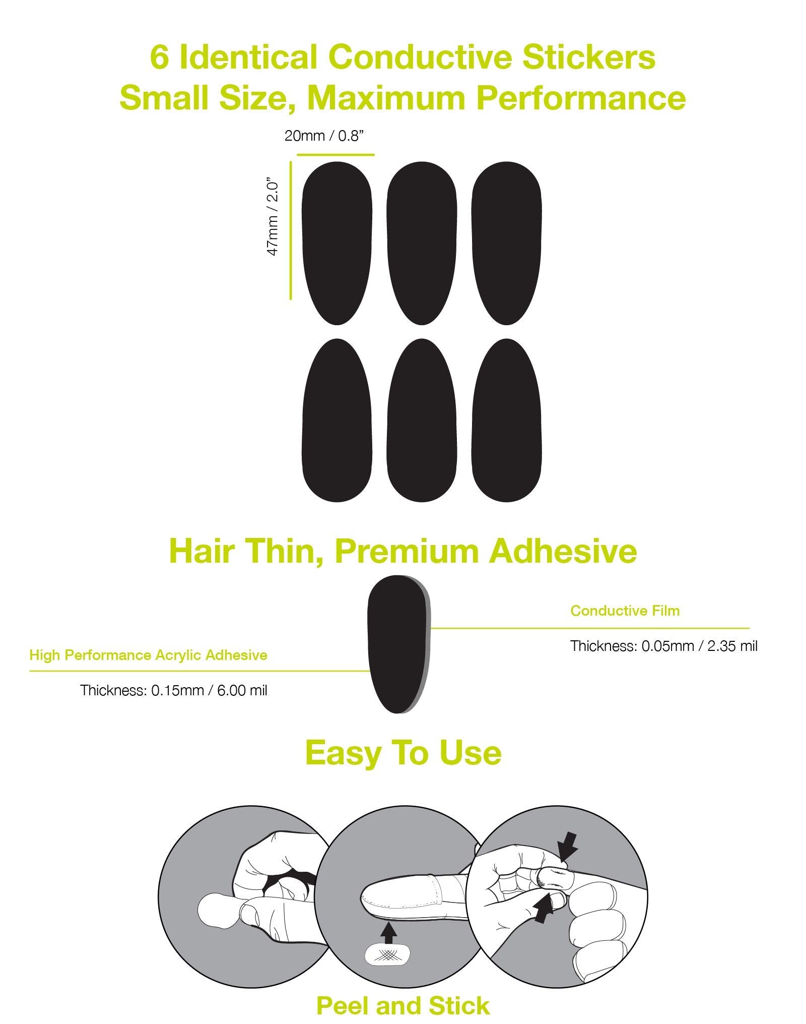 Glovetacts Ultra Thin Conductive Touch Screen Stickers For Gloves: The Easiest Way To Make Gloves Touch Compatible
