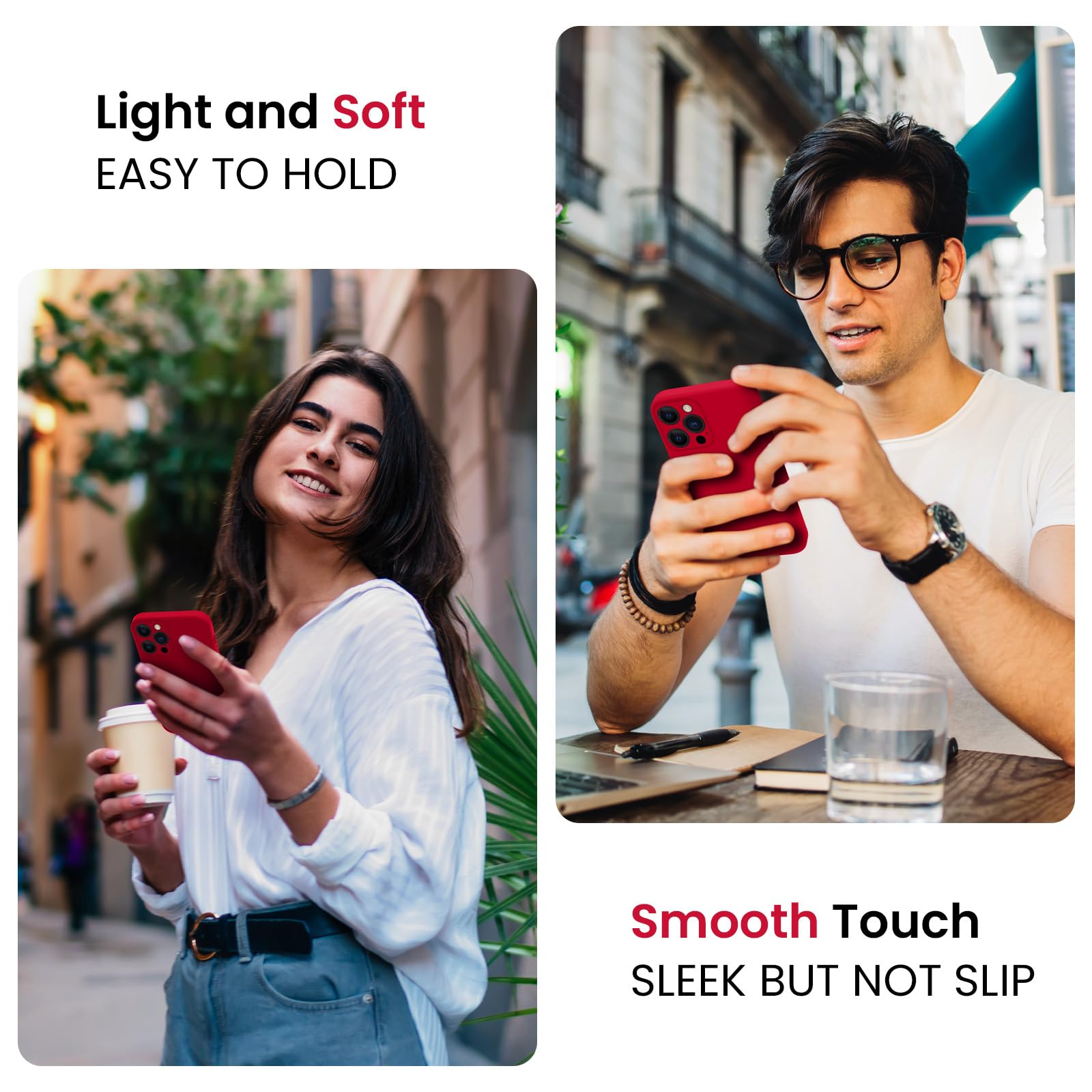 Firenova Designed For Iphone 15 Pro Max Case, Silicone Upgraded [Camera Protection] Phone Case With [2 Screen Protectors], Soft